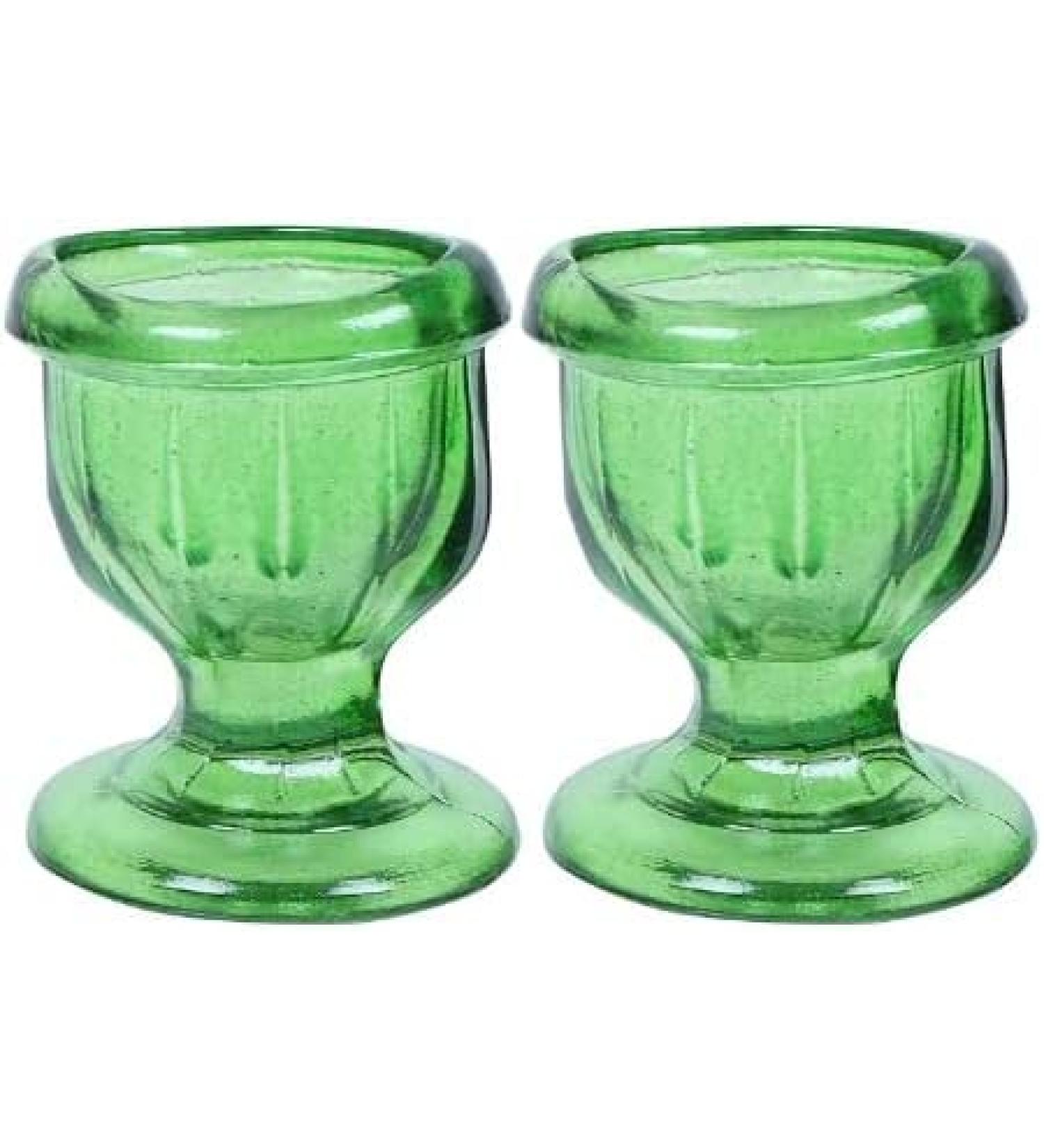 Glass Eye Wash Cup for Keep Your Eyes Clean and Healthy | Soothing Relief from Allergens Irritants Makeup Dust Dry Eyes | Eye Shaped Rim Snug Fit Set of 2 (Light Green)