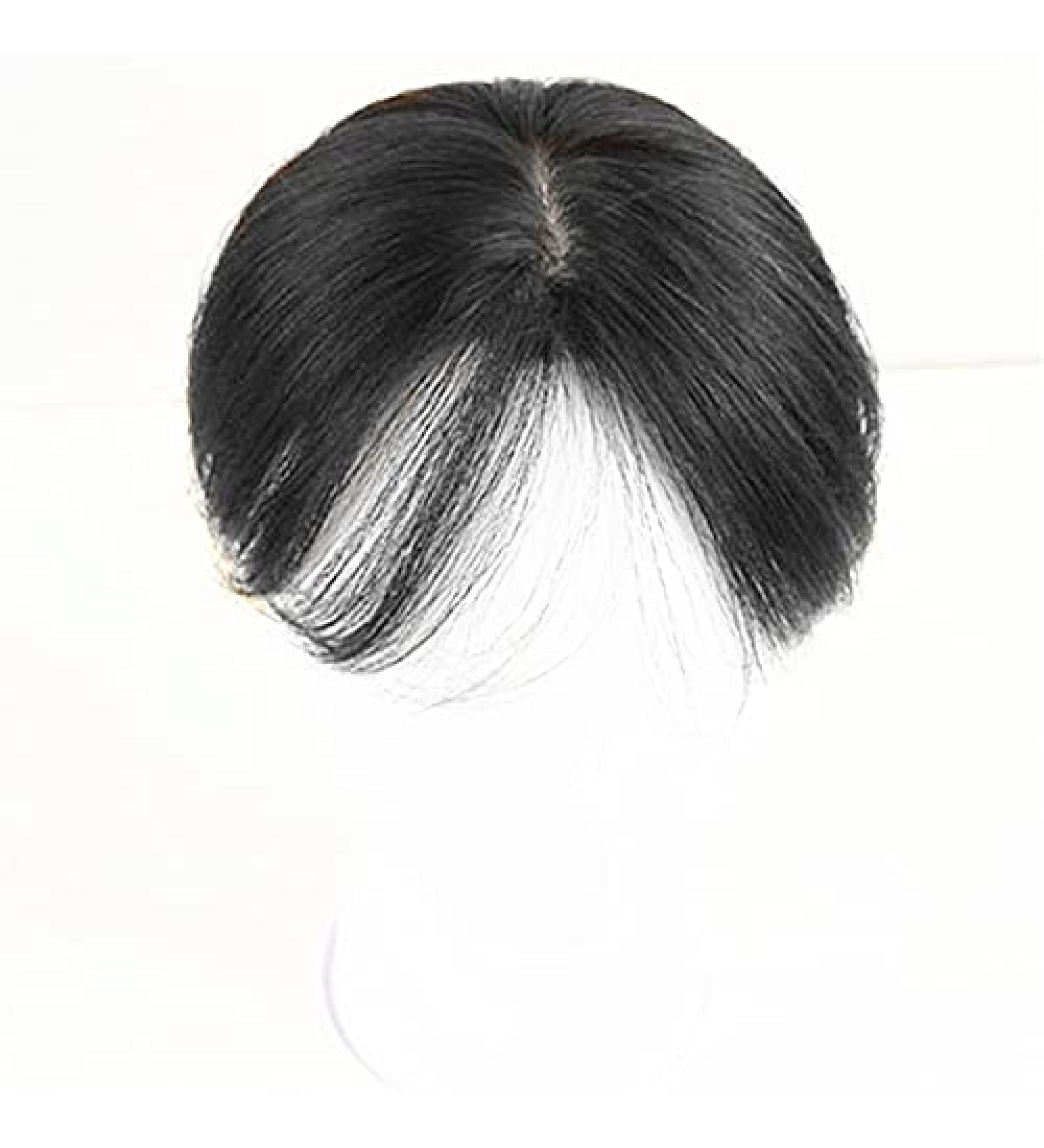 Anemone Real Human Hair Topper Bangs for Mild Hair Loss (1B) - 6 Clip-in Hairpiece for Women and Men - Buy Online on GoSupps.com