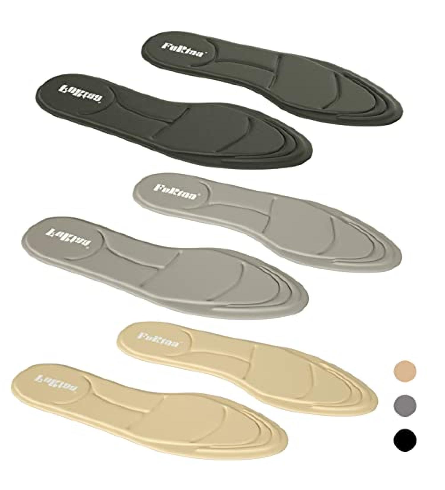 3 Pairs Sponge Heel Insoles with Grips & Cushions | Metatarsal & Arch Pain Relief | Women's 9-11.5/Men's 8-10.5 - Buy Online on GoSupps.com
