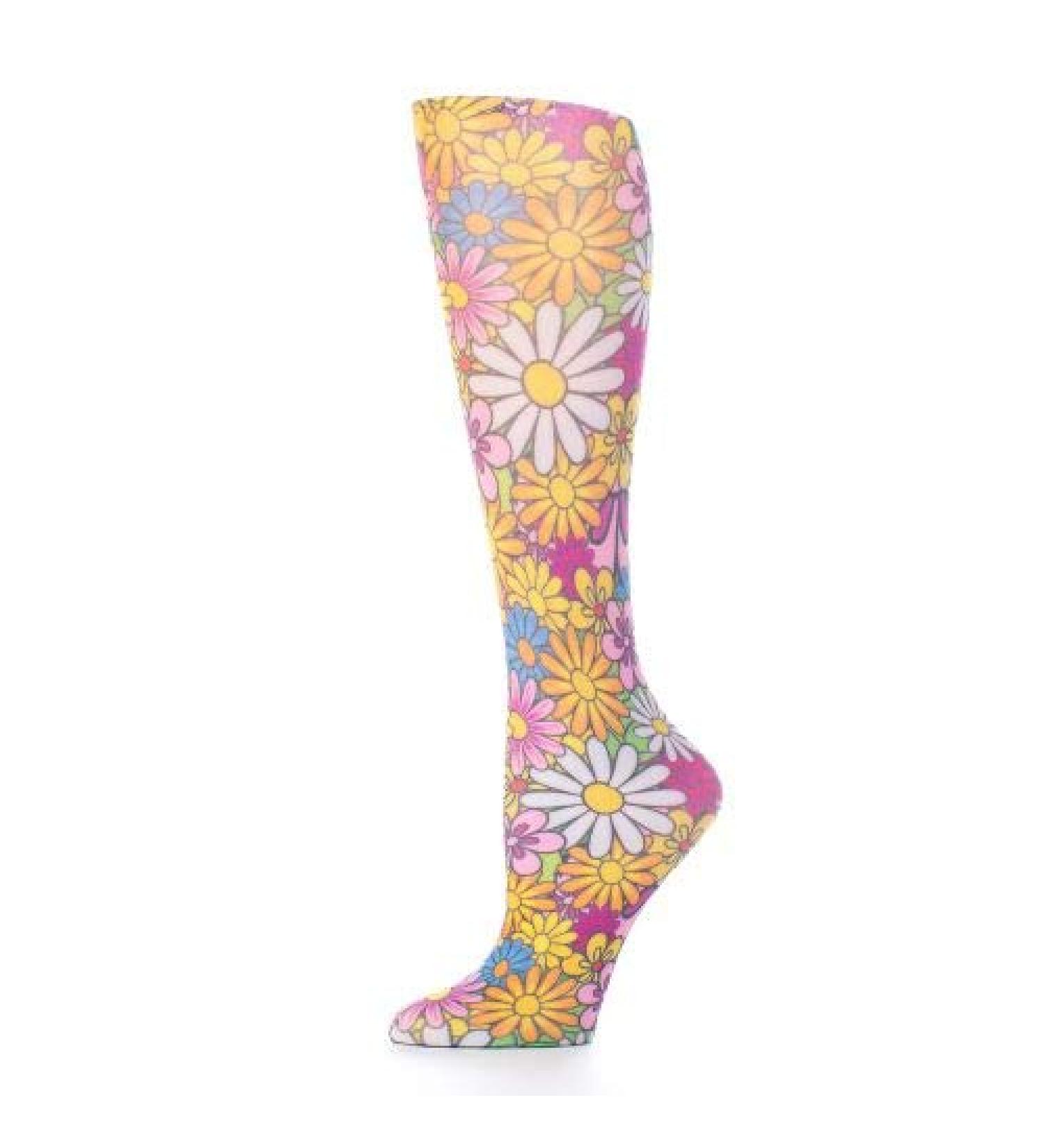Red Moby Celeste-Stein-CMPSQ-2-2144 15-20 mmHg Compression Sock - Queen - Colorful Daisies