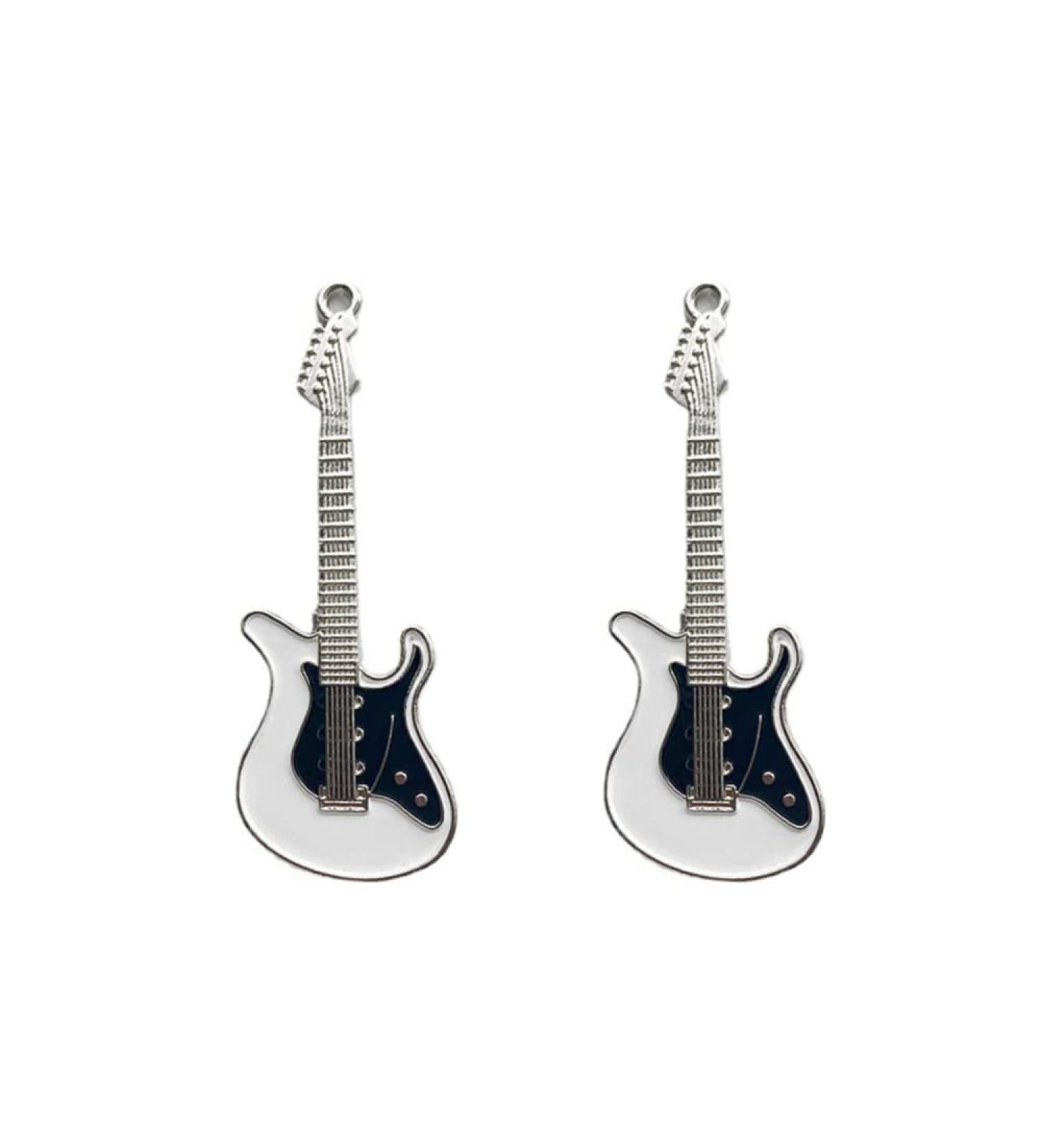 ZHOUMEIWENSP Retro Guitar Hairpin Set - 2PCS Metal Hair Clips for Punk Style Hairdos (White) - Buy Online on GoSupps.com