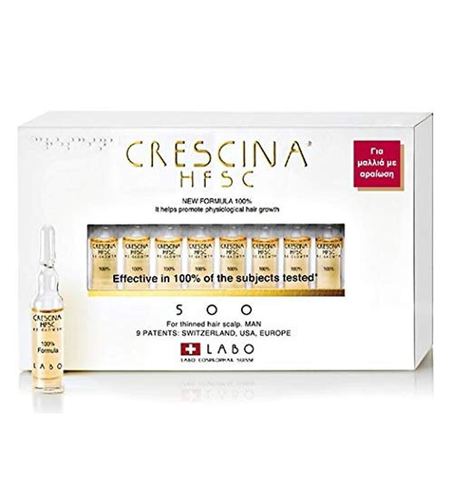 Crescina HFSC Hair Growth Treatment for Men's Scalp with Thinning Hair 20 Ampoules