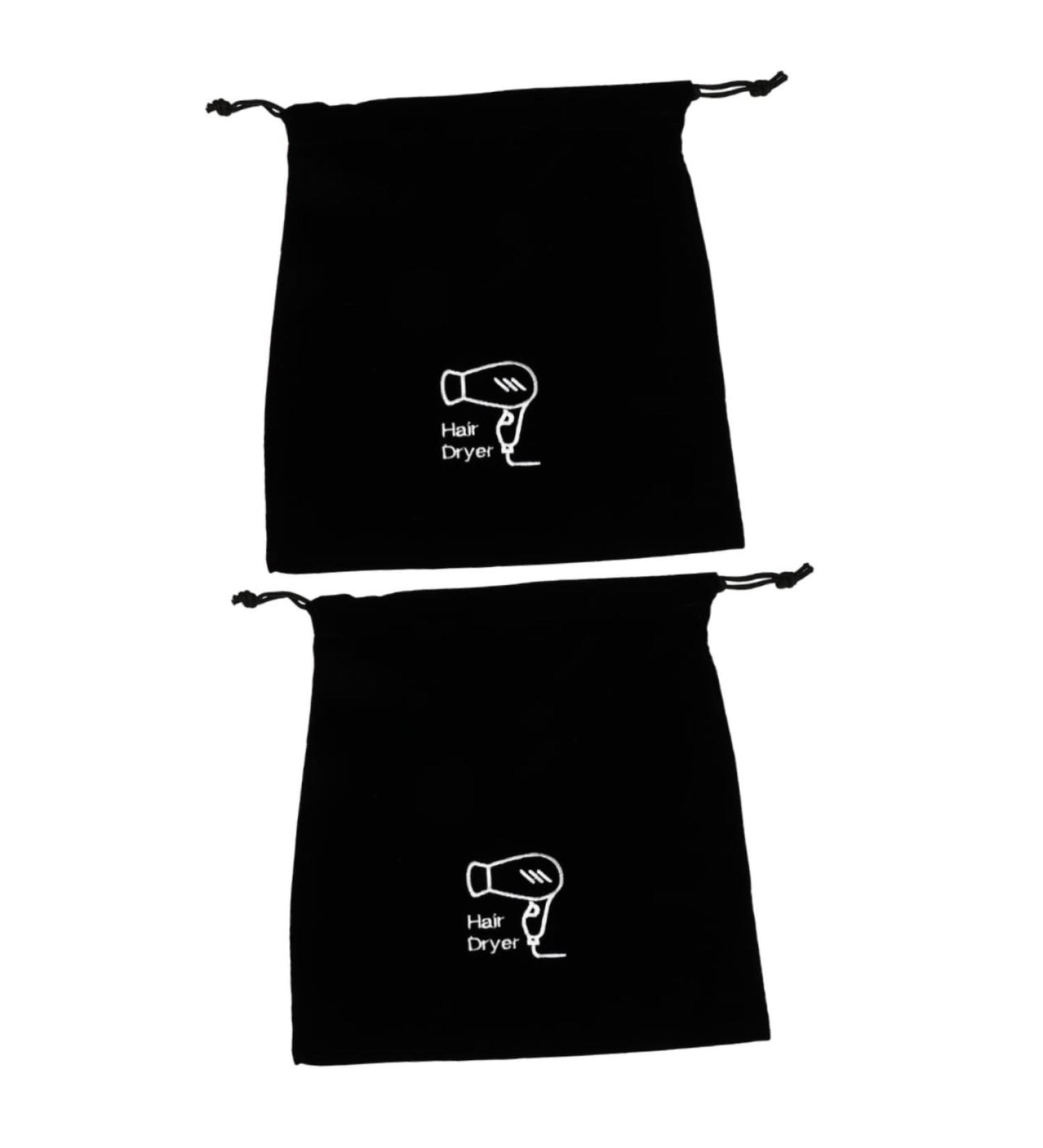 FOMIYES 2pcs Flannel Hair Dryer Bag Drawstring Pouch Hair Dryer Travel Bag Hair Dryer Drawstring Bag 26.00X23.00X0.50CMx2pcs Blackx2pcs - Buy Online on GoSupps.com