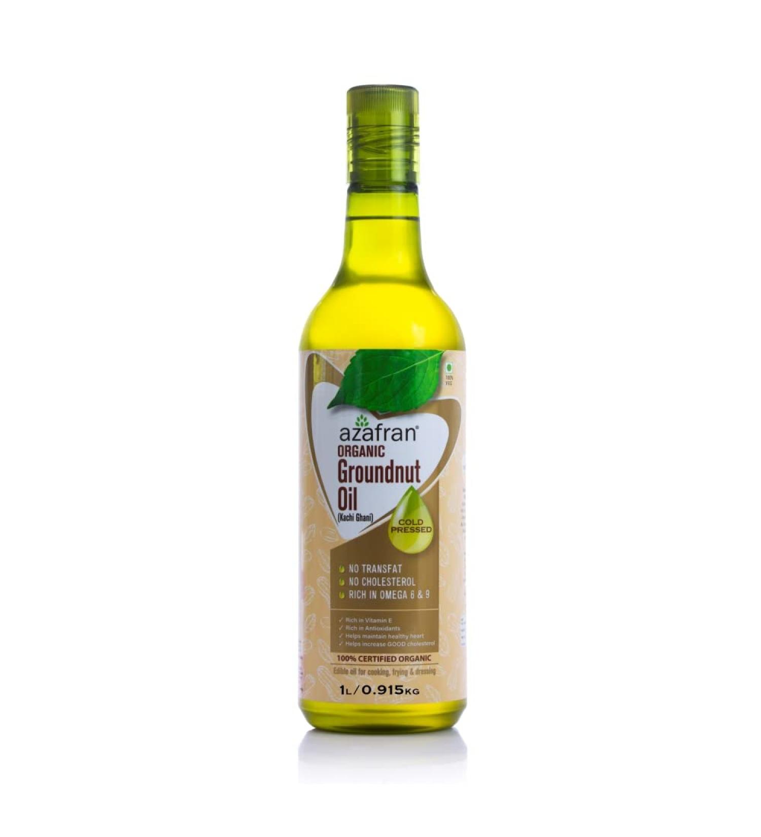 Azafran Organic Refinery Groundnut Oil 33.81oz (1 L) - 100% pure and natural - Buy Online on GoSupps.com