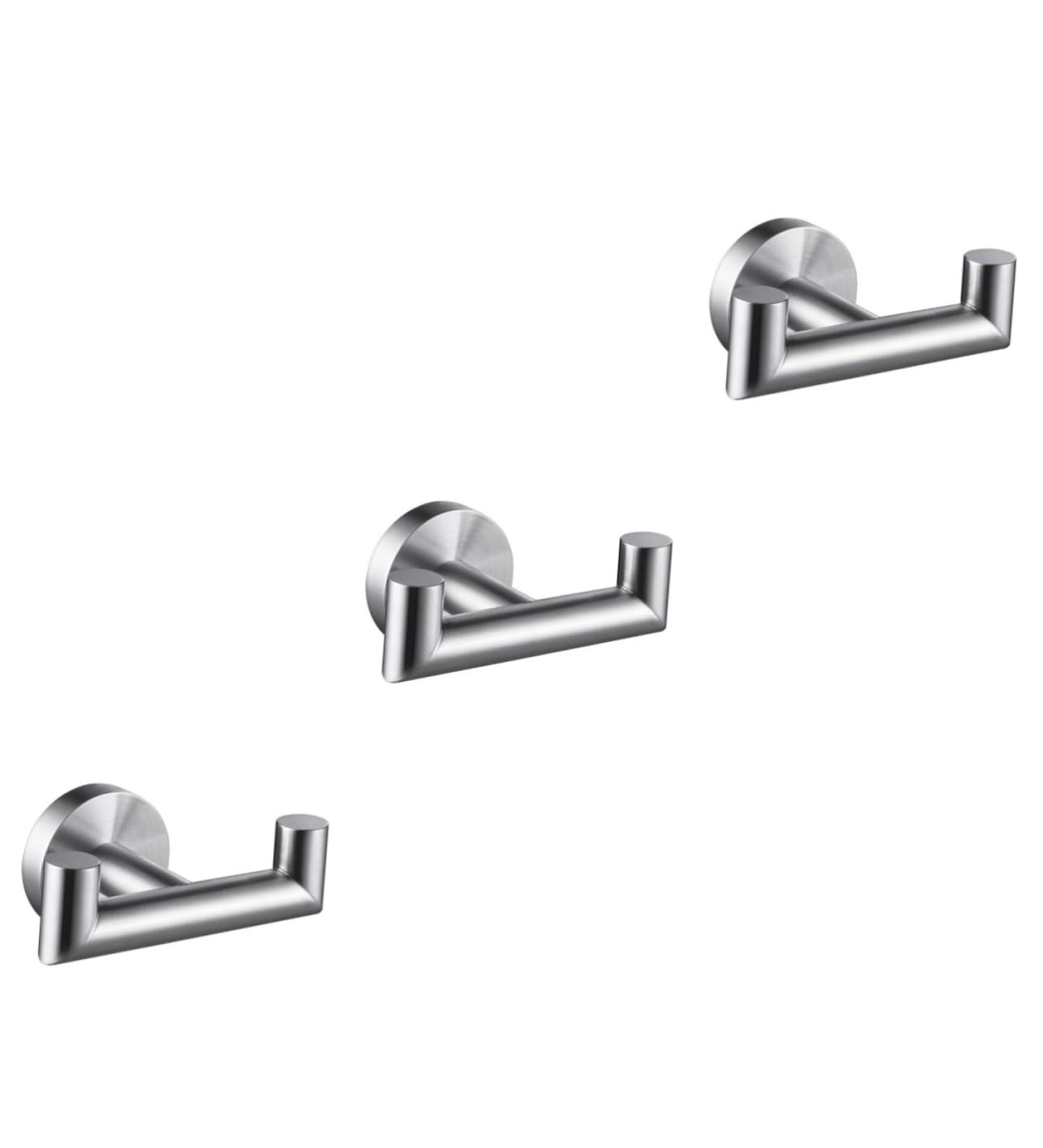 Alipis 3pcs Coat Hook Black Towel Holder Hand Towel Rack Stainless Steel Double Towel Hook Dishcloth Round - Buy Online on GoSupps.com