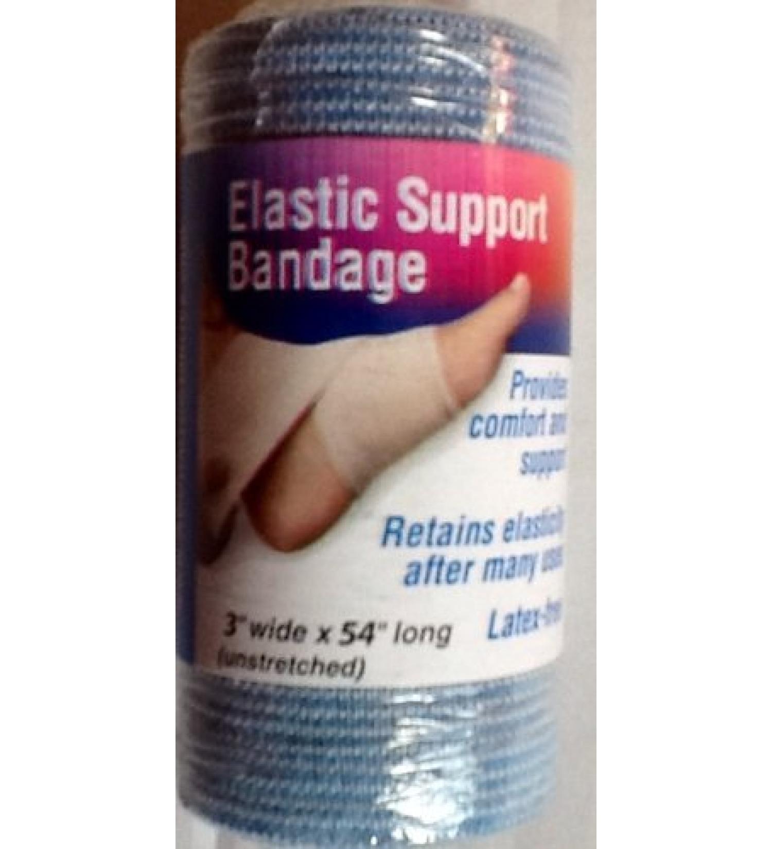 Elastic Support Bandage 2 Metal Clips to Secure Blue 54" Long 3" Wide Neon Orange
