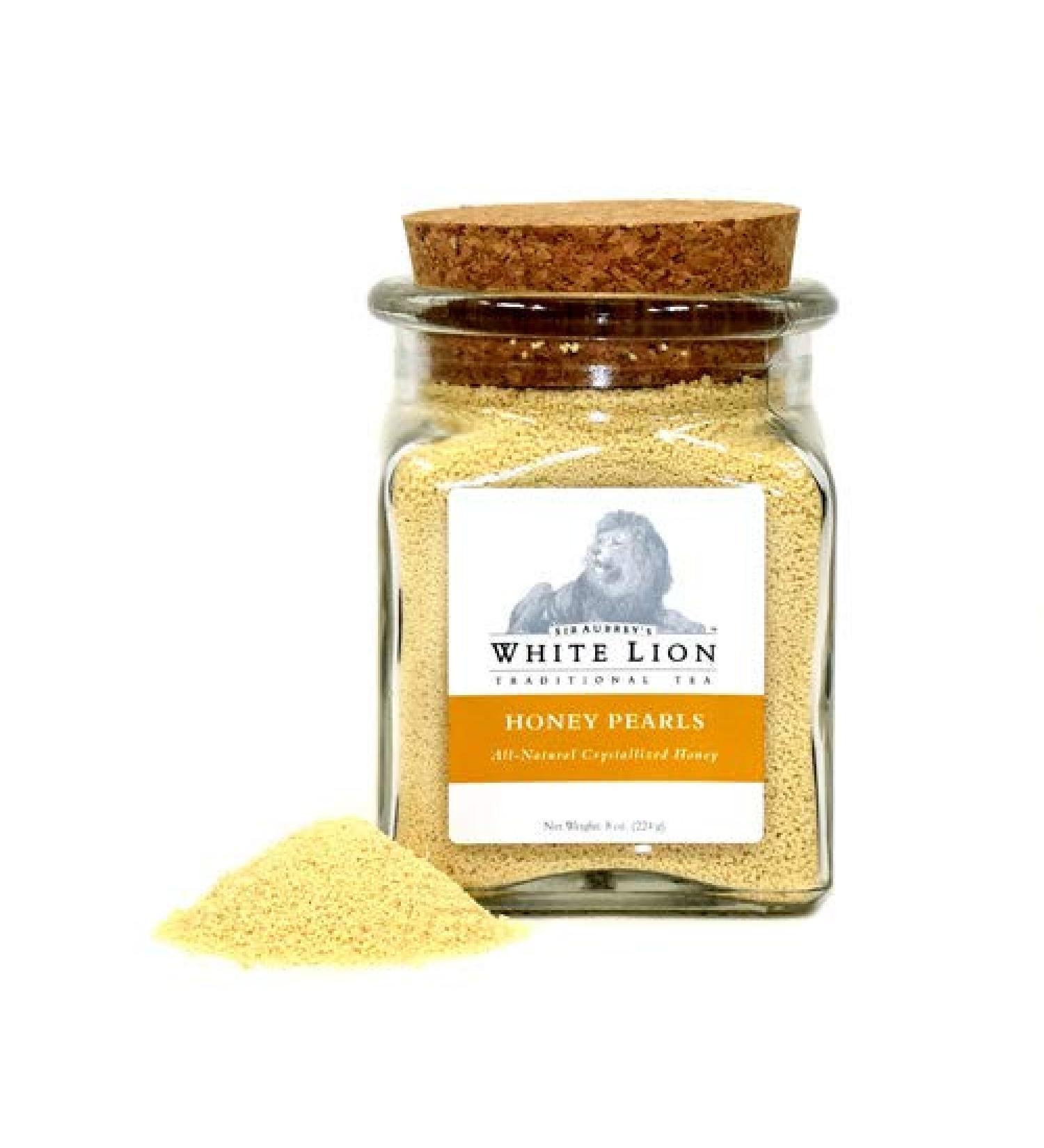 Honey Pearls 8 Oz Jar - White Lion Tea | Natural Sweetener for Tea and Recipes - Buy Online on GoSupps.com