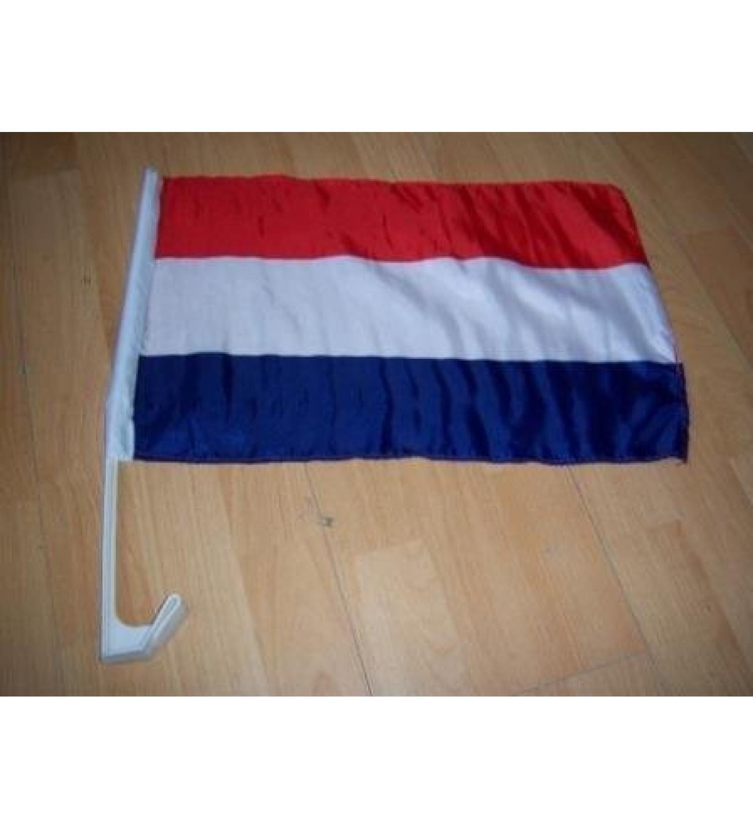Netherlands car flag with mounting rod for the car window approx. 30 x 45 cm from profimaterial