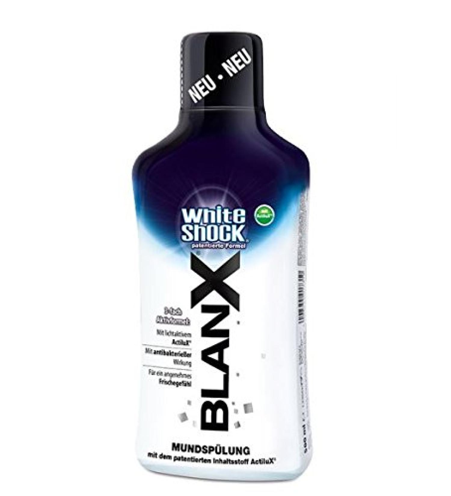 BlanX White Shock Mouthwash 500ml - Daily Dental & Oral Hygiene for a Brighter Smile | International Shipping Available - Buy Online on GoSupps.com