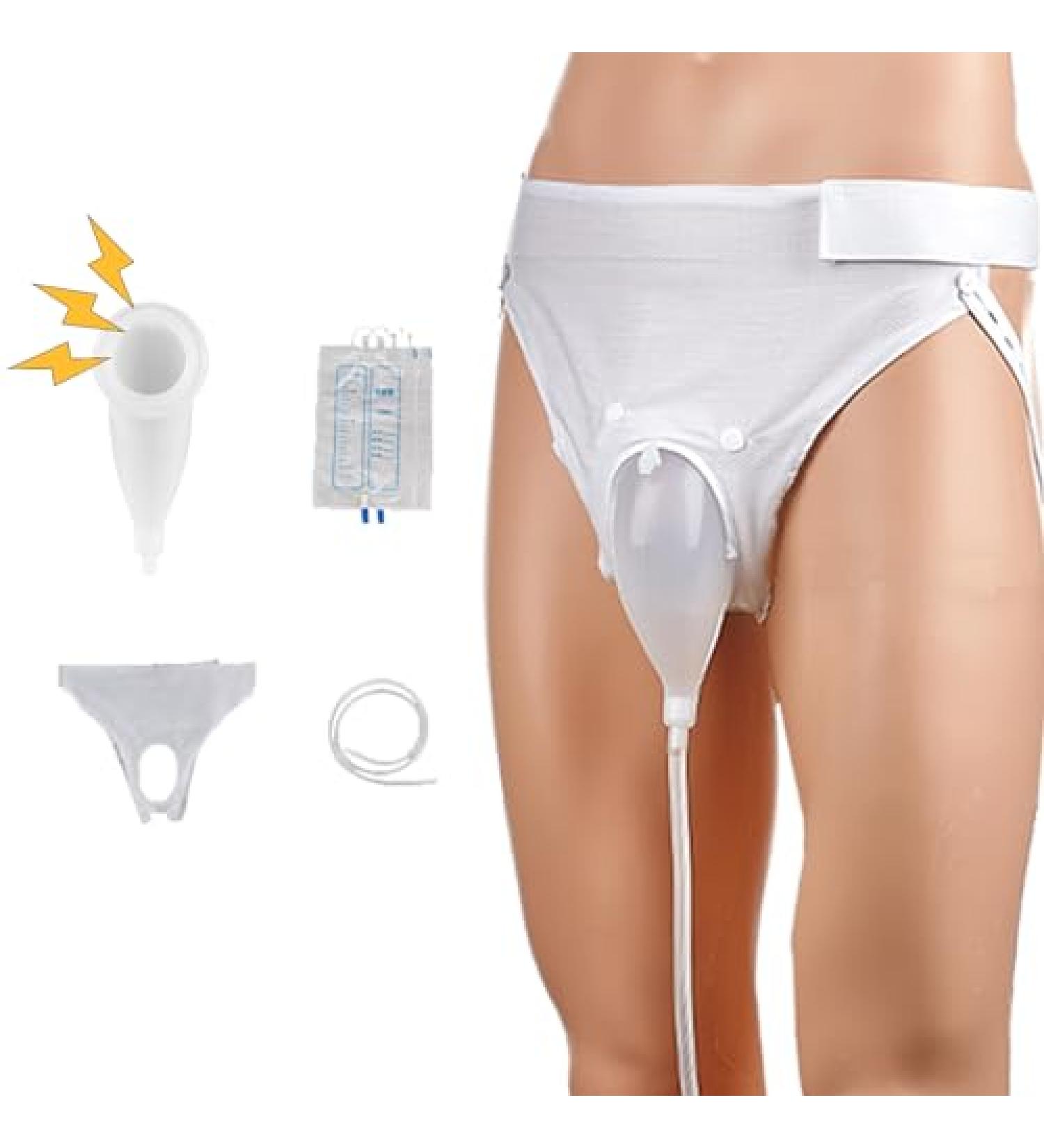 Portable Urinal for Men - Silicone Urinary Drainage System with Collection Bags for Elderly | Skin-Friendly & Odorless | Includes Roomy Pants - Buy Online on GoSupps.com