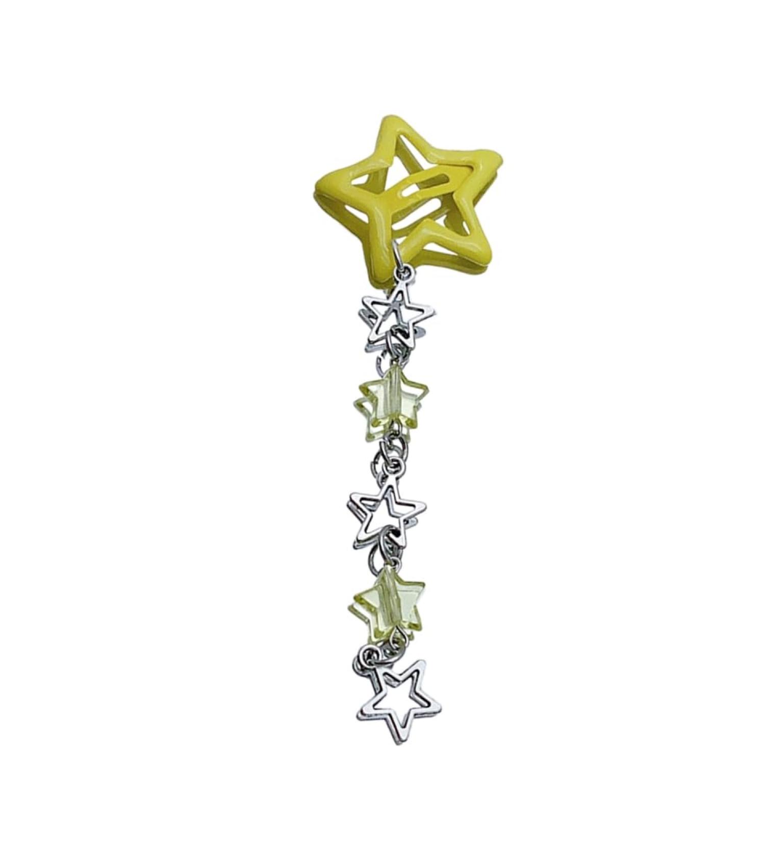 hgnxa Star Fringe Pendent Hair Clip Hairpin with Pentastar Decoration Colorful Hair Barrette for Girls Style Ornaments Yellow - Buy Online on GoSupps.com