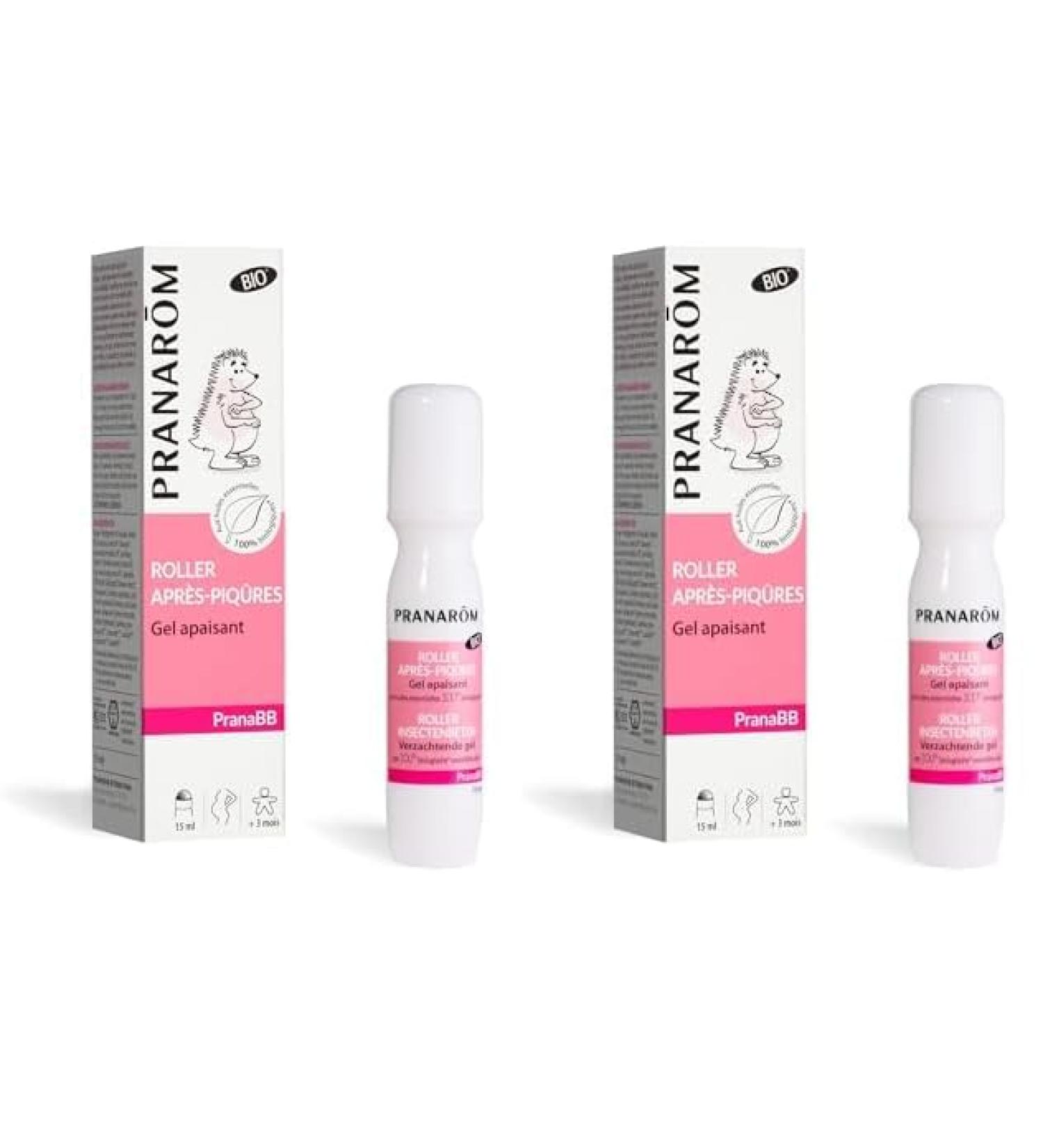 Pranar m - PranaBB Roller Huiles Essentielles BIO Apr s-Piq res - Moustiques et Insectes - Gel apaisant - D s 3 ans - 15 ml (Lot de 2)