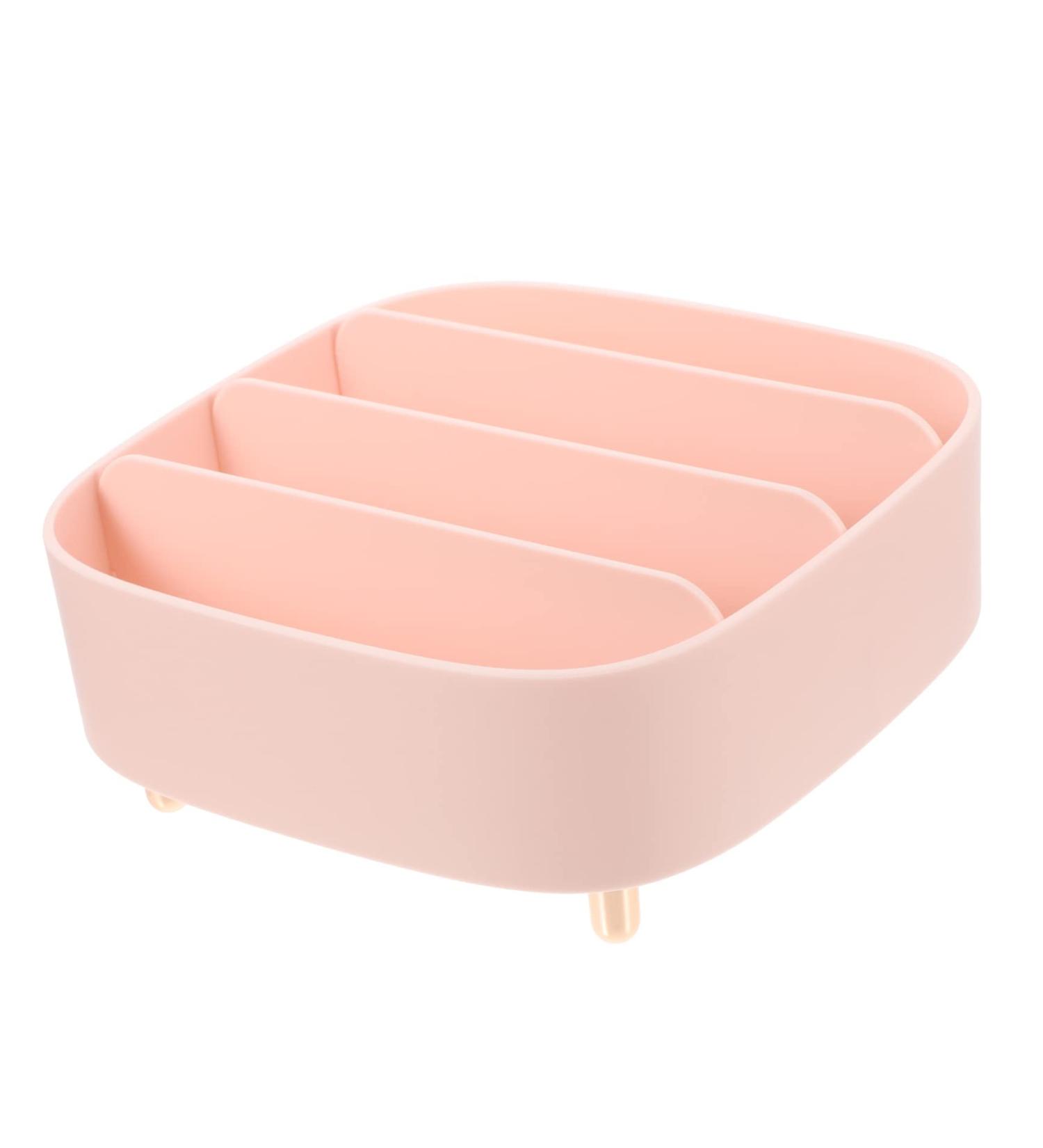 Angoily Makeup Storage Box | Lipstick Organizer & Eyeshadow Palette Holder - Pink Vanity Organizer Tray 20.6X20X8.6CM - Perfect for Drawers & Desktops - Buy Online on GoSupps.com
