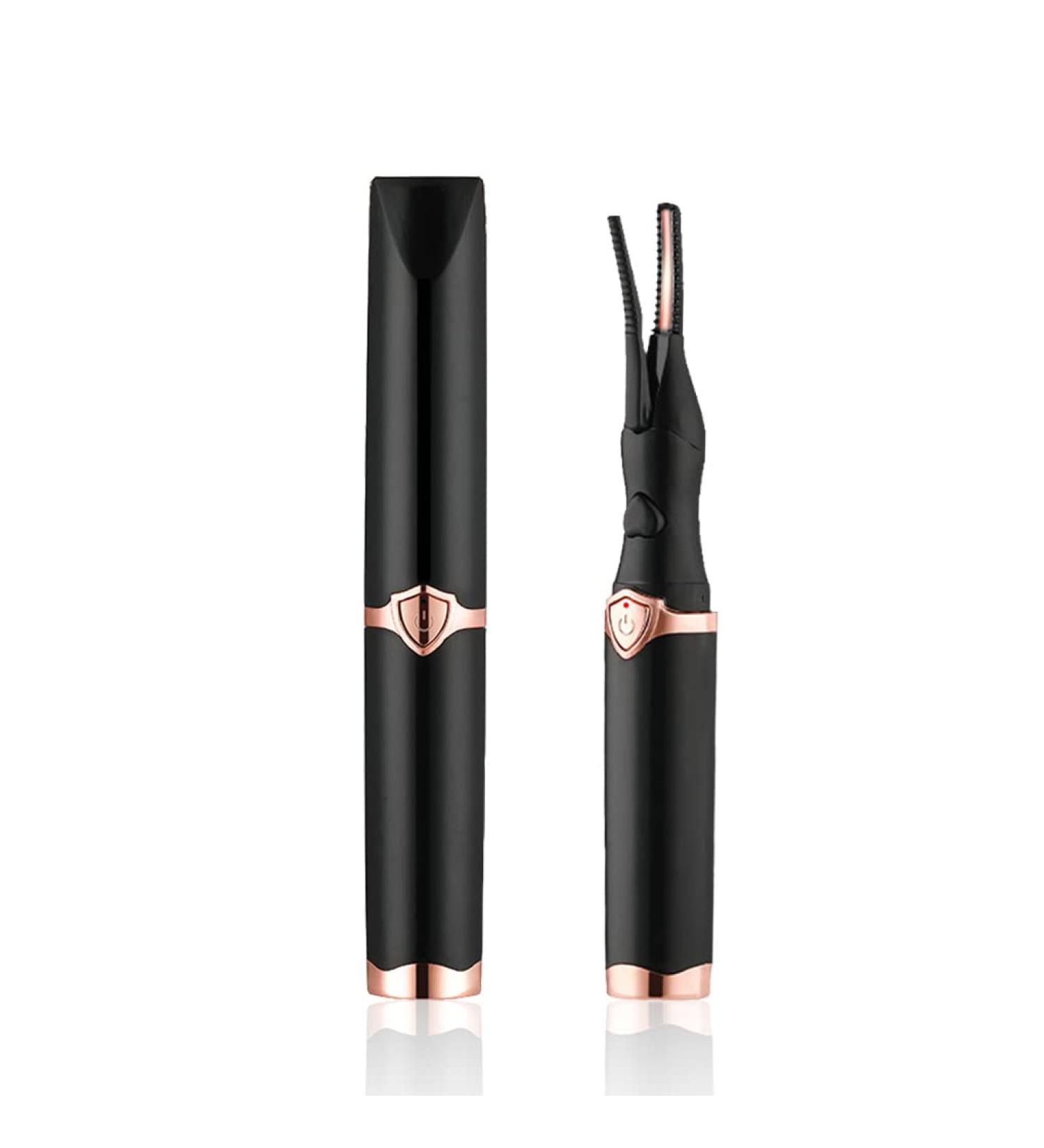 2-in-1 Electronic USB Eyelash Curler Woman 3 Temperature Mode Adjustable Heated Eyelashes Curling Tool Heating Black - Buy Online on GoSupps.com