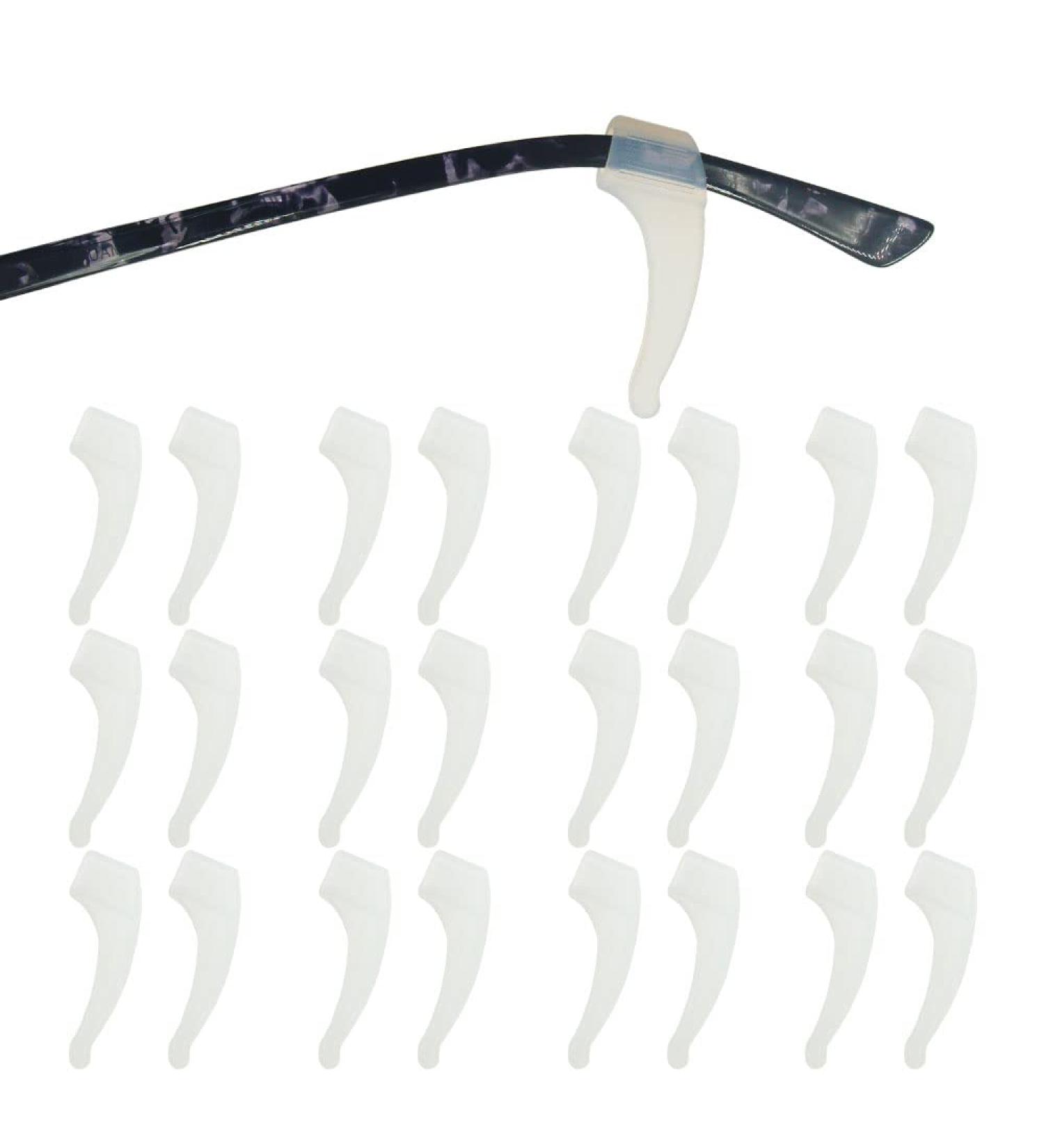 Hyshina Eyeglass Ear Grip Hooks - 12 Pairs Anti-Slip Silicone Temple Tips | Transparent Eyeglass Holder for Comfort and Security - Buy Online on GoSupps.com