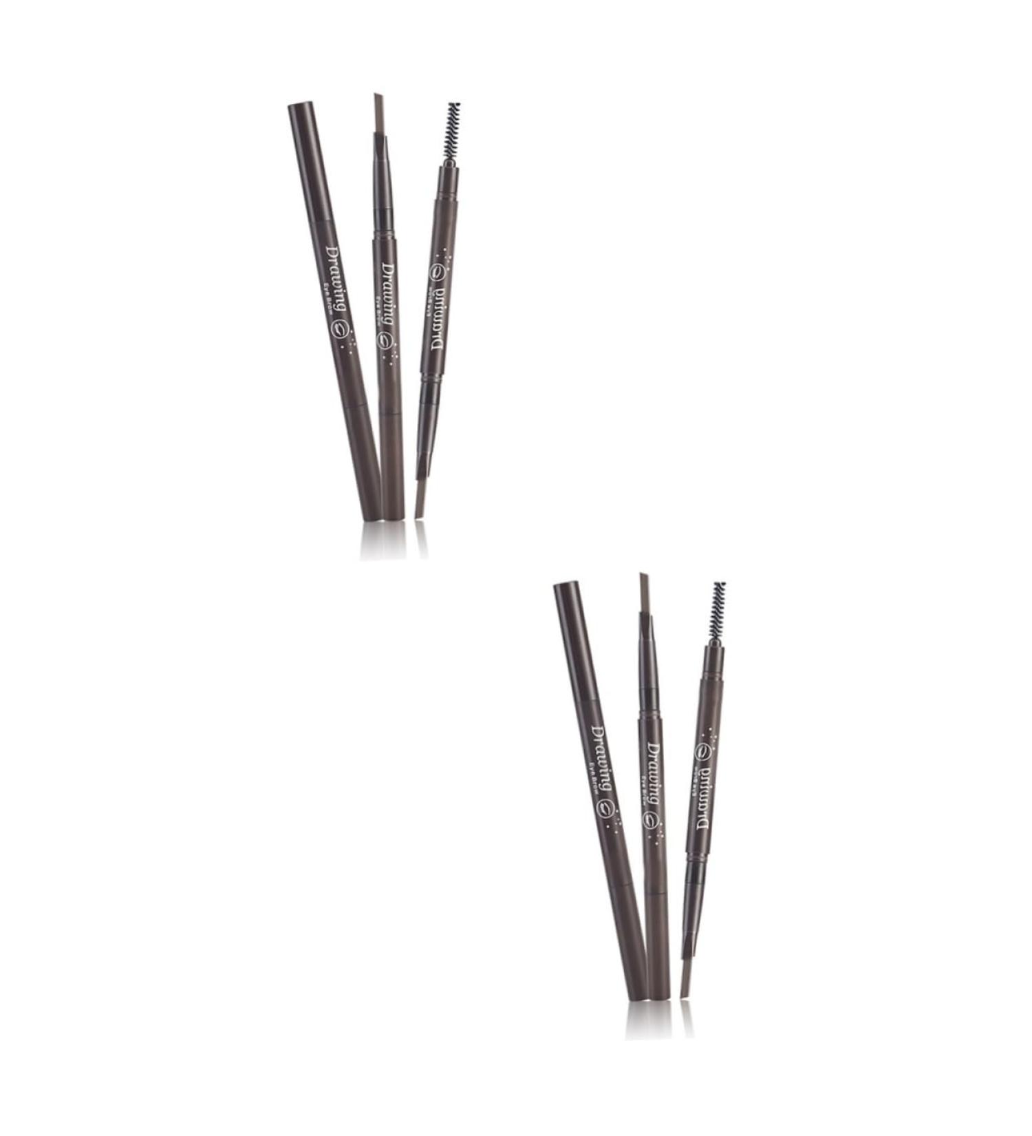 Didiseaon 2pcs 2 1 Eyebrow Brush Brow Spoolie Brush Coffee Eyebrow Pencil Filler Water Proof To Rotate - Buy Online on GoSupps.com