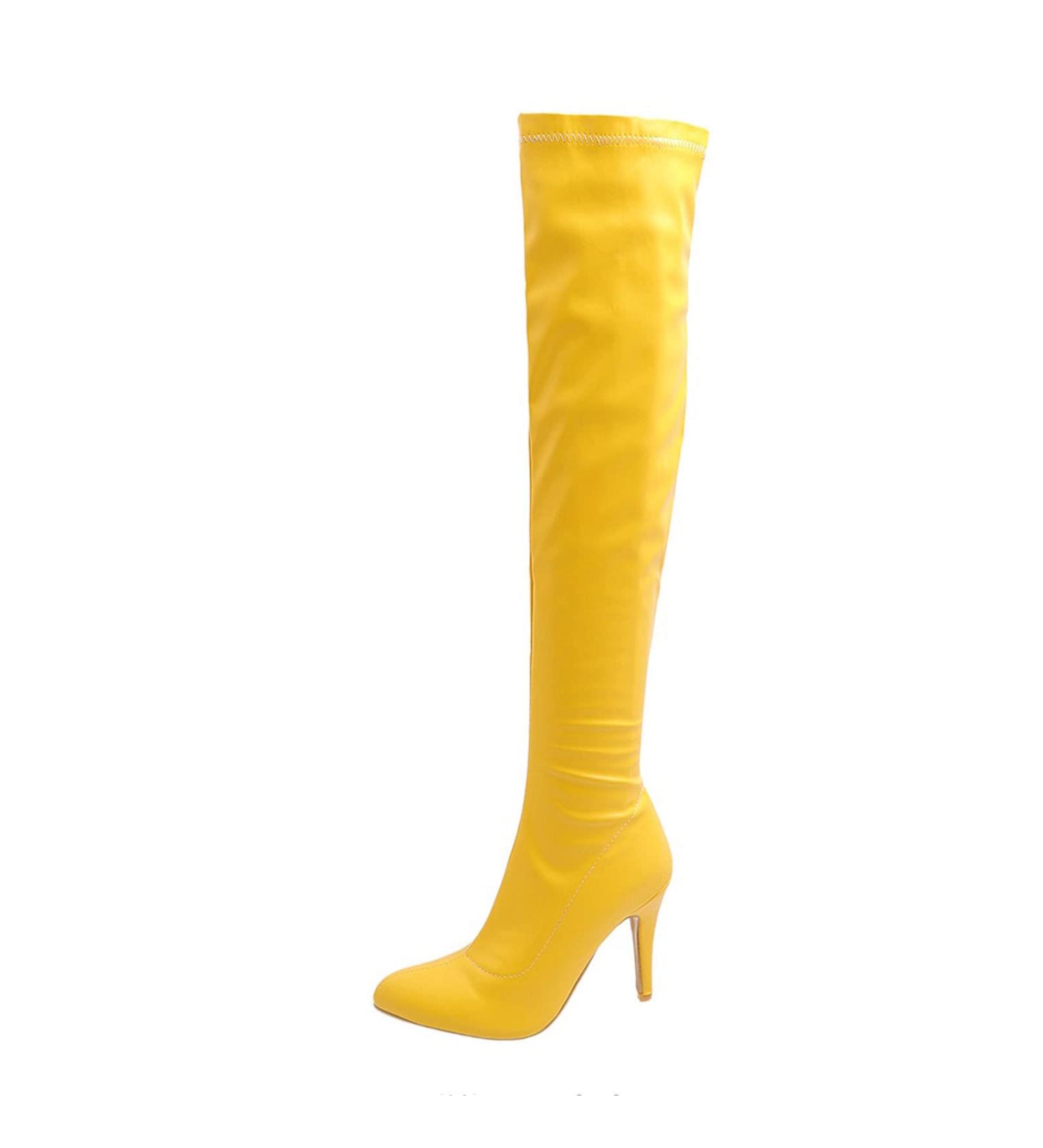 Buy Women's Yellow Stiletto Ankle Boots | High Heels & Winter Styles | EU Size 41 - Elevate Your Fashion! - Buy Online on GoSupps.com