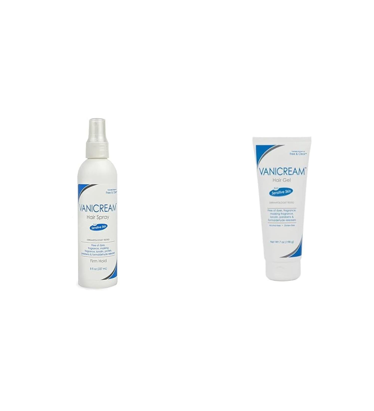 Vanicream Hairspray For Sensitive Skin 8 Ounce Packaging May Vary & Hair Styling Gel Fragrance and Gluten Free Unscented 7 Oz - Buy Online on GoSupps.com