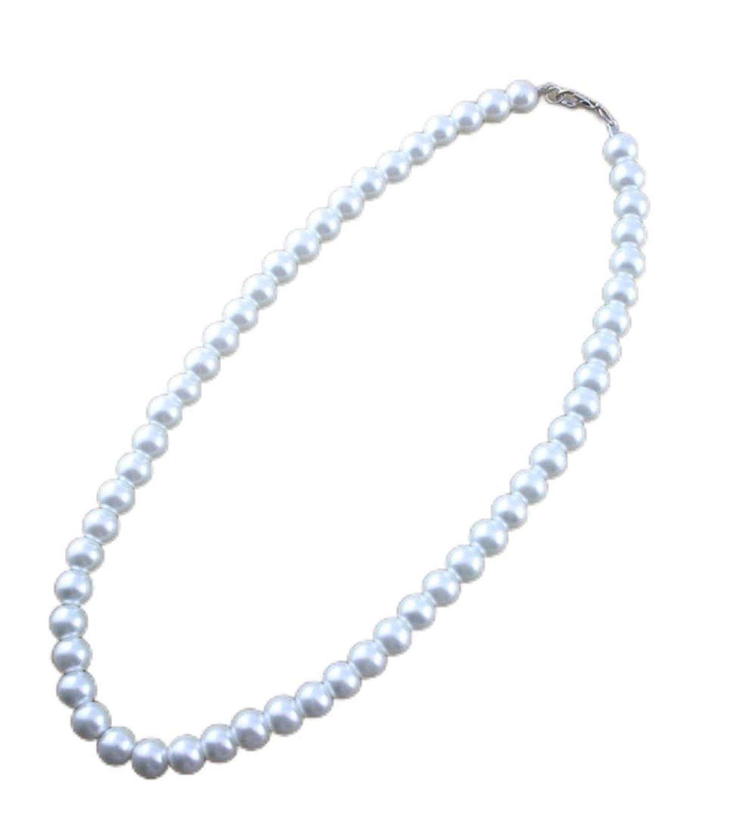 HAODUOO Necklaces For Women 8Mm Simulated Chain Necklace Collier Femme Choker Wedding Bridal Jewelry Party Gifts - Buy Online on GoSupps.com