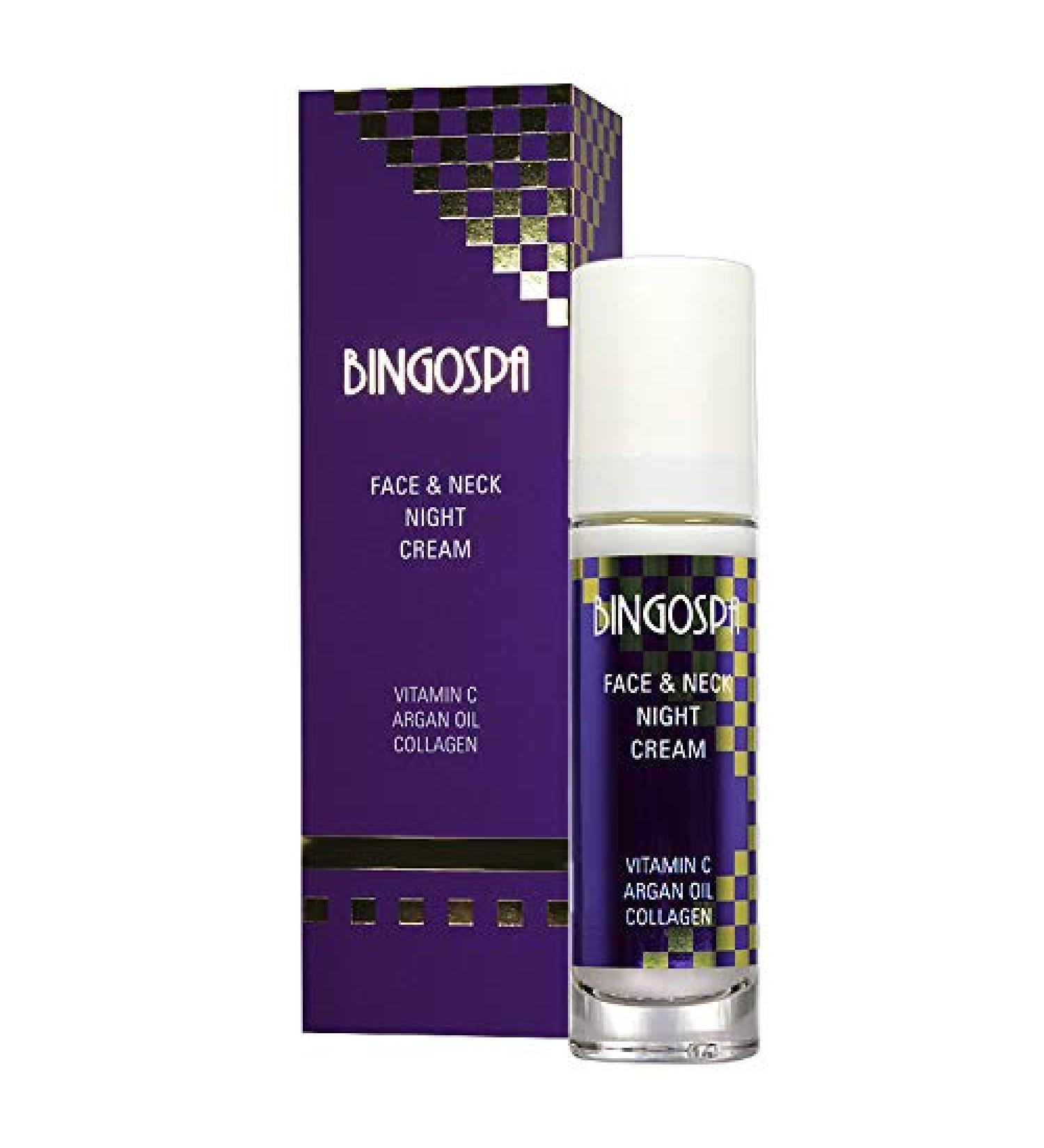Night cream for face and neck with vitamin C argan oil and collagen 50g BINGOSPA