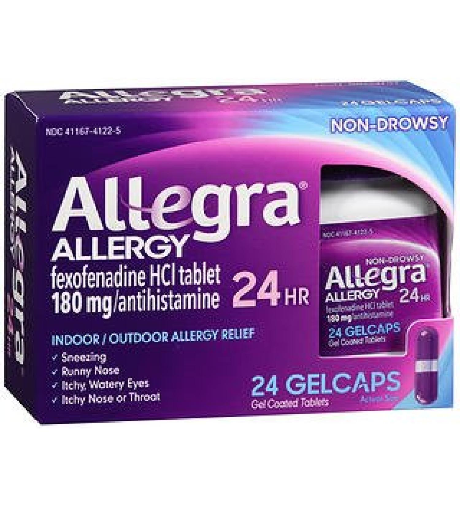 Allegra 24 Hour Allergy Gelcaps - 24 Ct. Pack of 6
