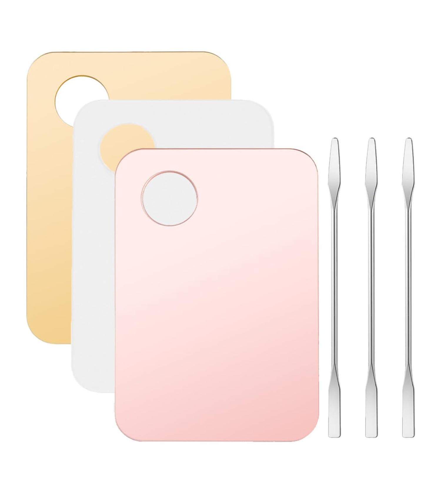 3 Palettes de Maquillage avec Spatules Palettes de M lange pour Fond de Teint et Pigments Rose et Dor Kit de 6 Pi ces pour Maquillage Professionnel et Personnel - Buy Online on GoSupps.com