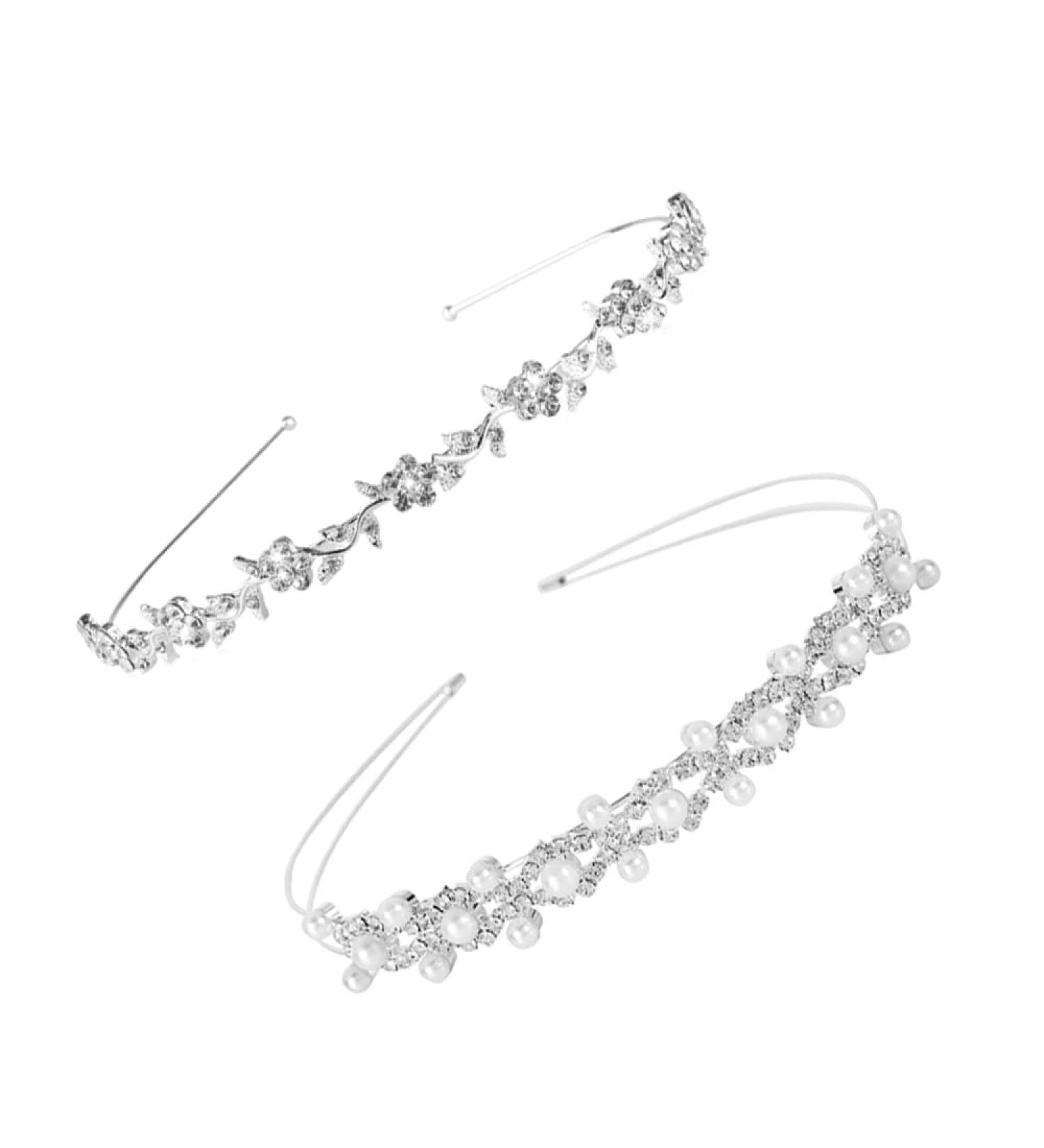 Csirnto 2-Piece Bridal Hair Accessories - Faux Pearls & Rhinestone Wedding Hair Band for Brides - Buy Online on GoSupps.com