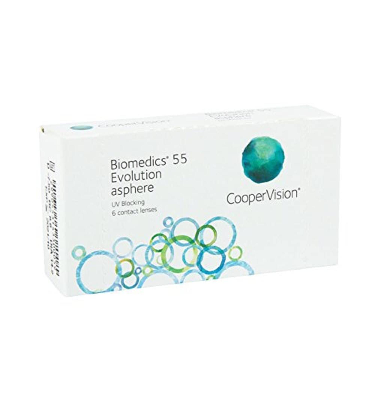 BIOMEDICS EVOLUTION CooperVision Biomedics 55 Evolution monthly soft lenses 6 pieces / BC 8.90 mm / DIA 14.20 mm / -2.25 diopters