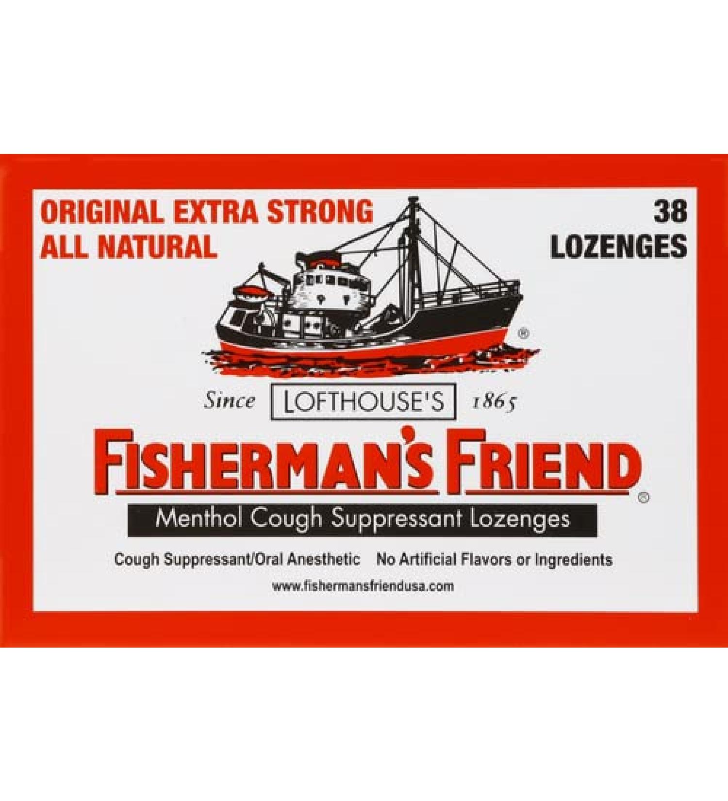 Fisherman's Friend All Natural Menthol Cough Suppressant Lozenges Extra Strong 38-count