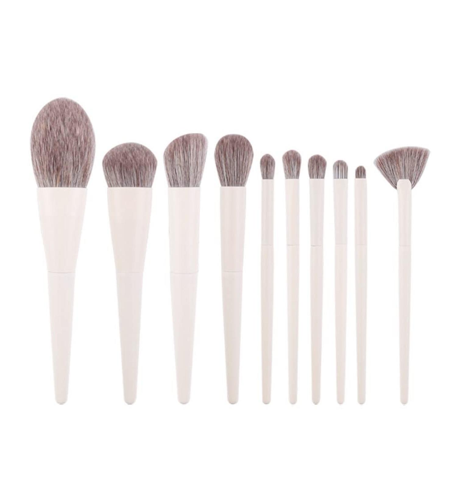 Shop DFHBFG Beauty Tools Set - 10 Milk Yellow Makeup Brush Set | Concealer Eye Shadow & Loose Powder Brushes | International Shipping Available - Buy Online on GoSupps.com