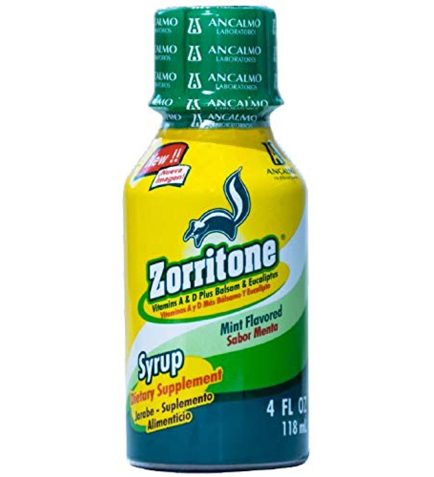 Zorritone Mint Flavored Cough Syrup | Fast-Acting Cold & Flu Relief with Vitamins A, D3 & Eucalyptus - 4oz - Buy Online on GoSupps.com