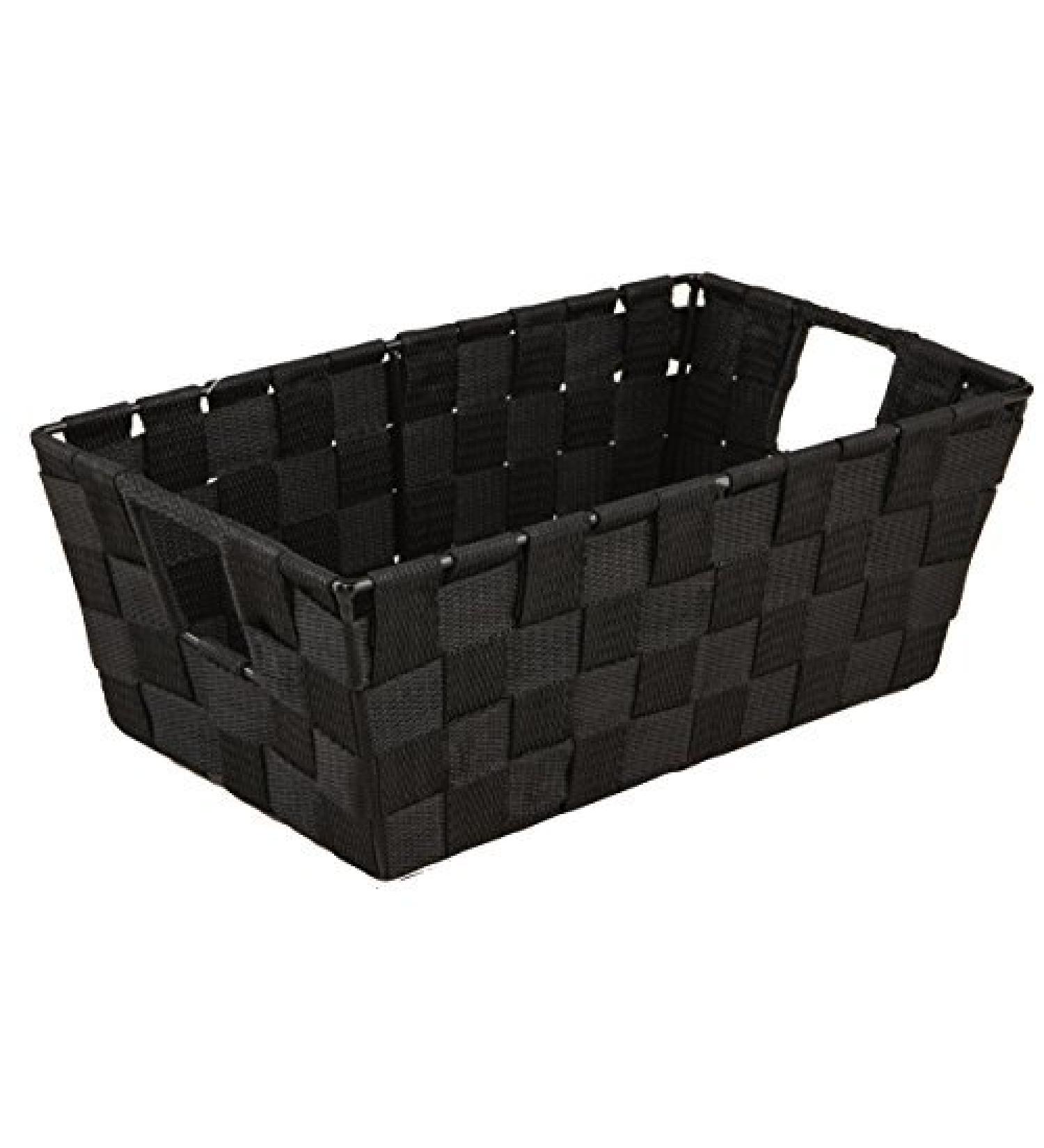 Simplify Woven Decorative Basket Storage Shelf Tote - Ideal for Organizing Accessories, Drawers, Shelves, Diaper Stations, Toys & More - Small Shelf in Black (1 Pack) - Buy Online on GoSupps.com
