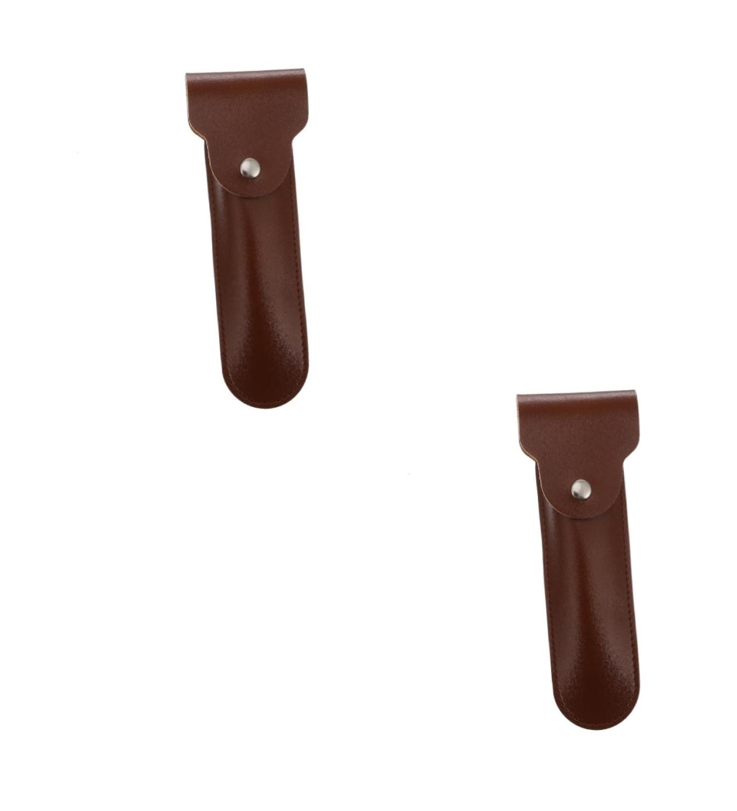 Minkissy Portable Leather Razor Holster - Double-Edged PU Case for Safe Storage & Travel - Buy Online on GoSupps.com