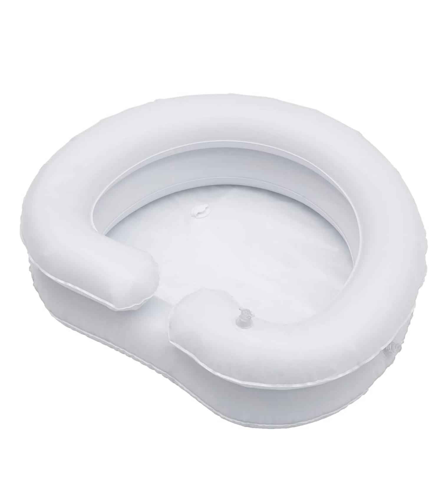 Inflatable Hair Washing Basin for Bedridden - Large Portable Shampoo Bowl for Supreme Comfort - White - Buy Online on GoSupps.com