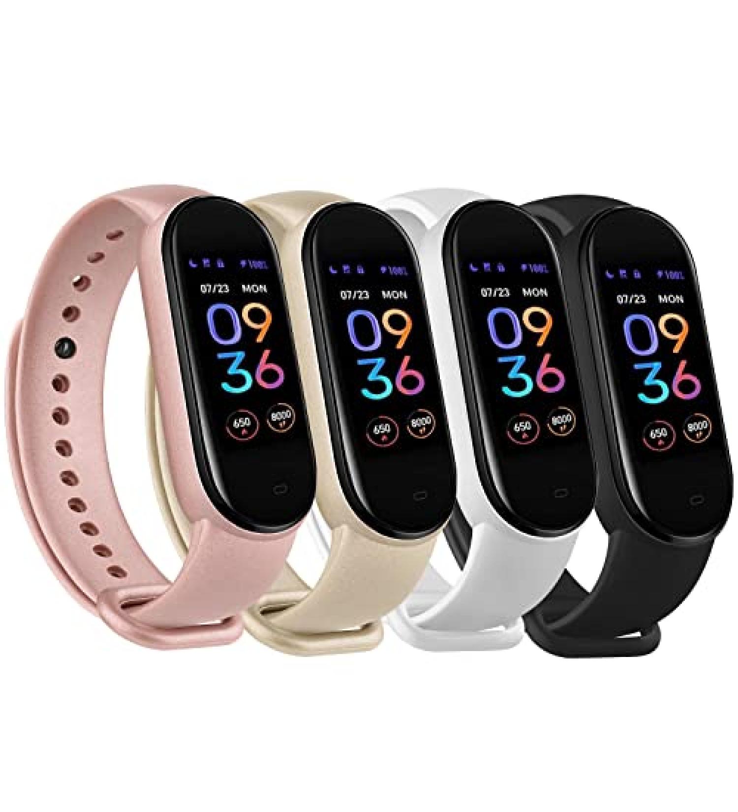 4 PACK Bands Replacement for Amazfit Band 5 Replacement Strap Compatible with Amazfit Band 5 Silicone Sport Strap Wristband Watchband Accessories Black+White+Gold+RoseGold - Buy Online on GoSupps.com
