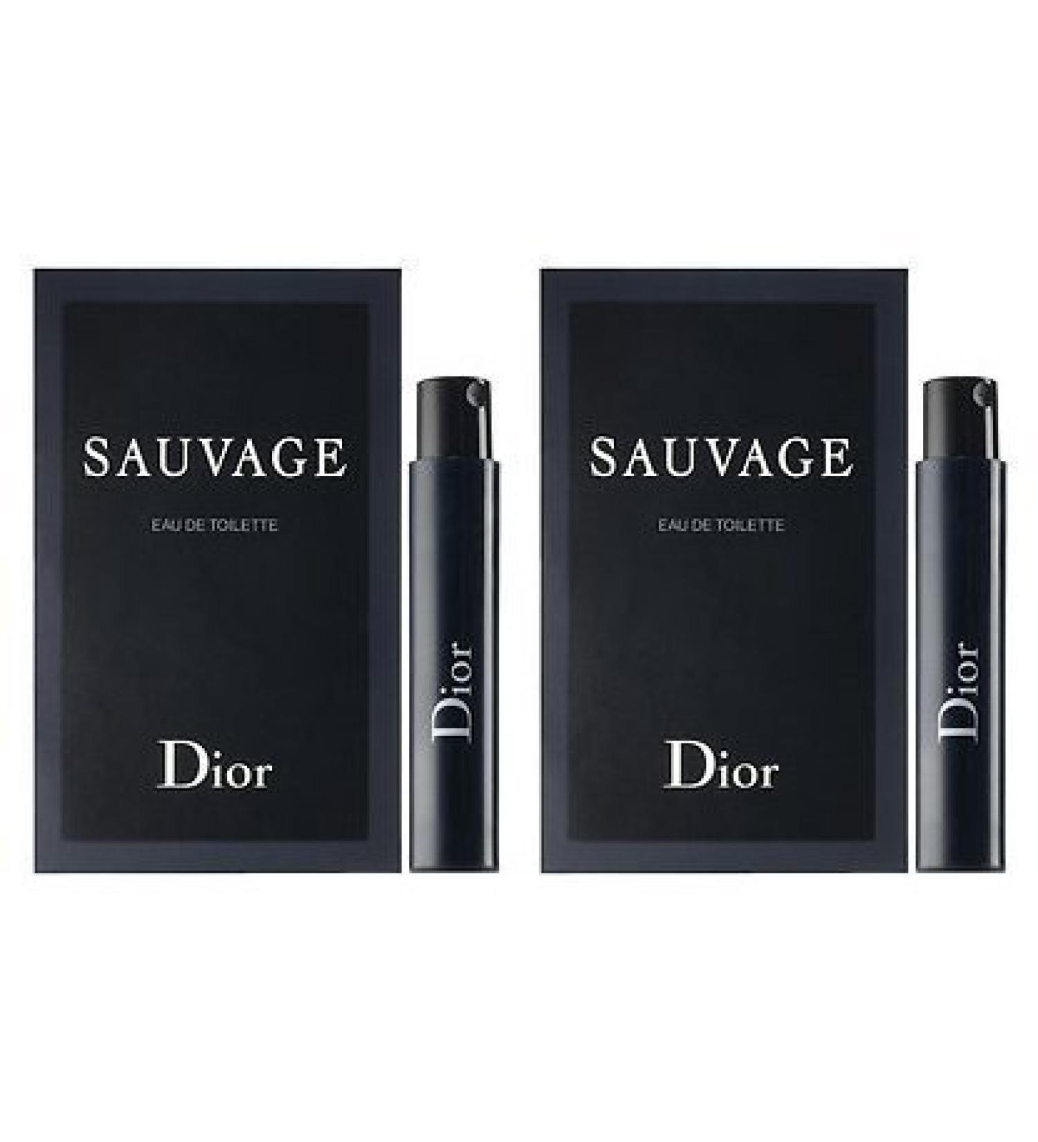 Dior Sauvage Sample-Vials For Men, 0.03 oz EDT -LOT OF 2- -Name Brand Sample-Vials Included- 0.34 Ounce (Pack of 2)