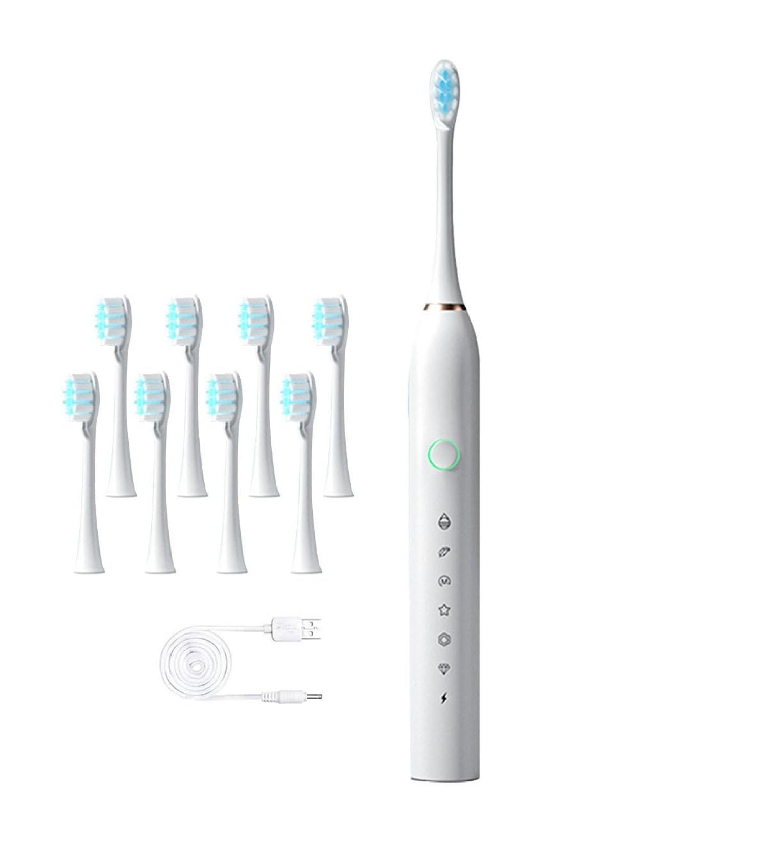 KratOz Electric Toothbrush - 8 Brush Heads Smart Timer IPX7 Waterproof Soft Bristles 6 Cleaning Modes 60 Days Battery Life Travel & Home Use (White - Buy Online on GoSupps.com
