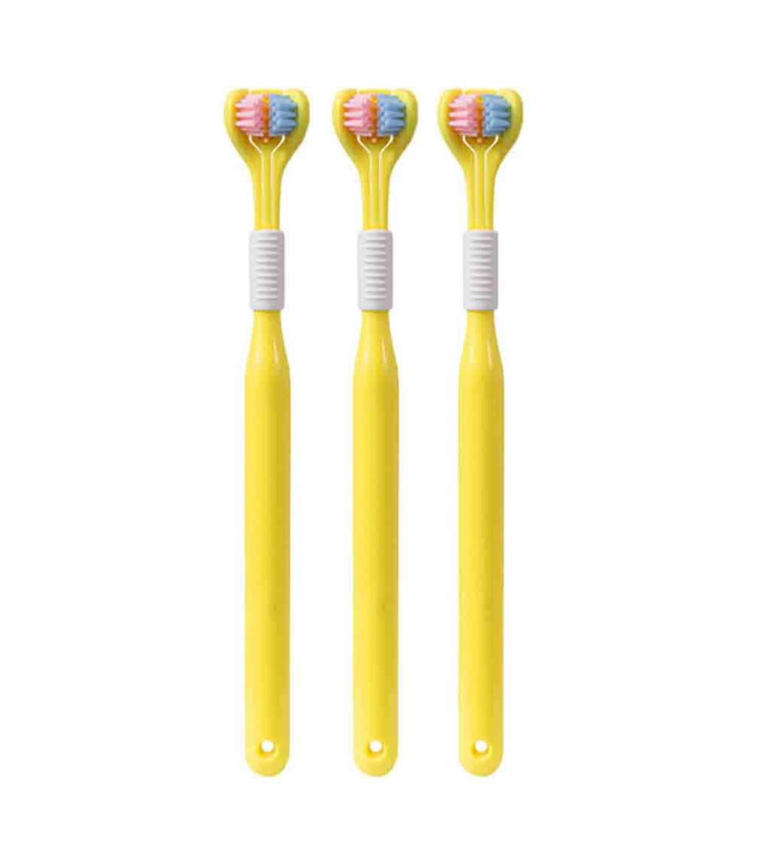 3 Sides Toothbrush - Ultra-Cleaning Toothbrush for Kids & Adults | Ideal for Autism | 3-Pack - Buy Online on GoSupps.com
