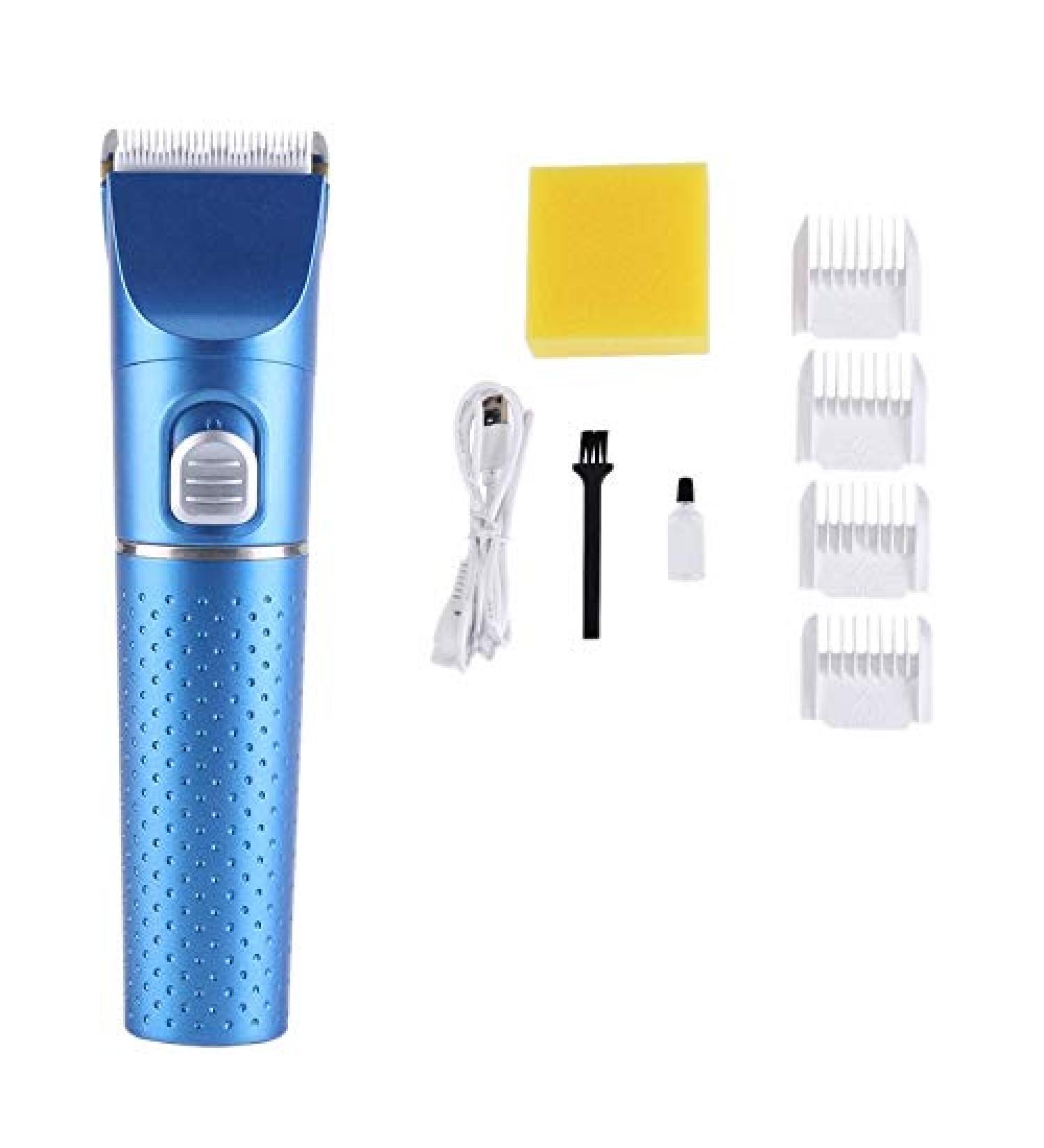 Professional Multifunction Hair Clipper Hair Trimmer Electric Beard Trimmer Brush Rechargeable Hair Trimmer Cutter-Blue - Buy Online on GoSupps.com