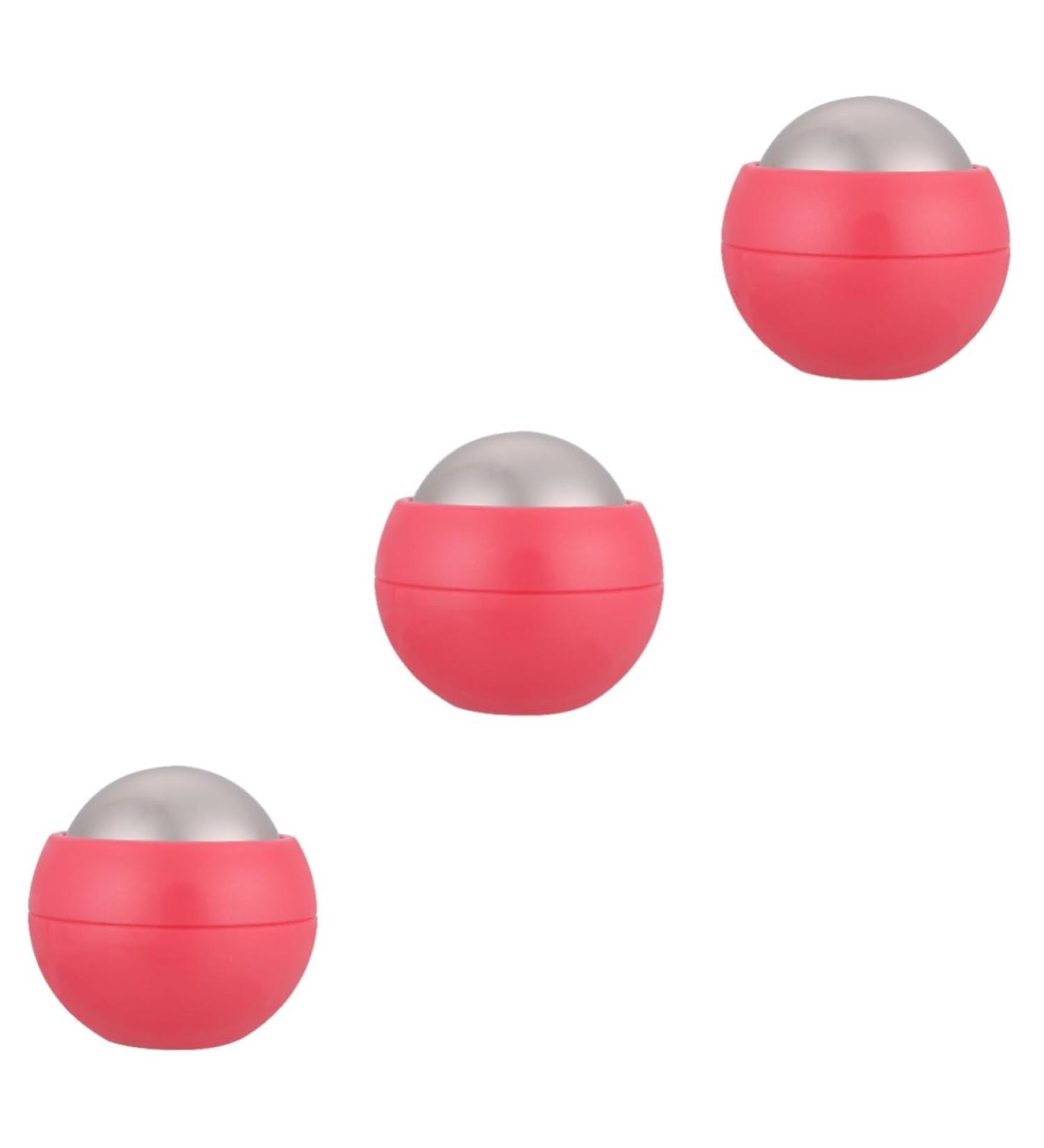 Tovinanna 3-in-1 Hand Massage Ball & Ice Roller - Yoga Tools for Muscle Relief | Hot & Cold Stainless Steel Fitness Device in Pink - Buy Online on GoSupps.com