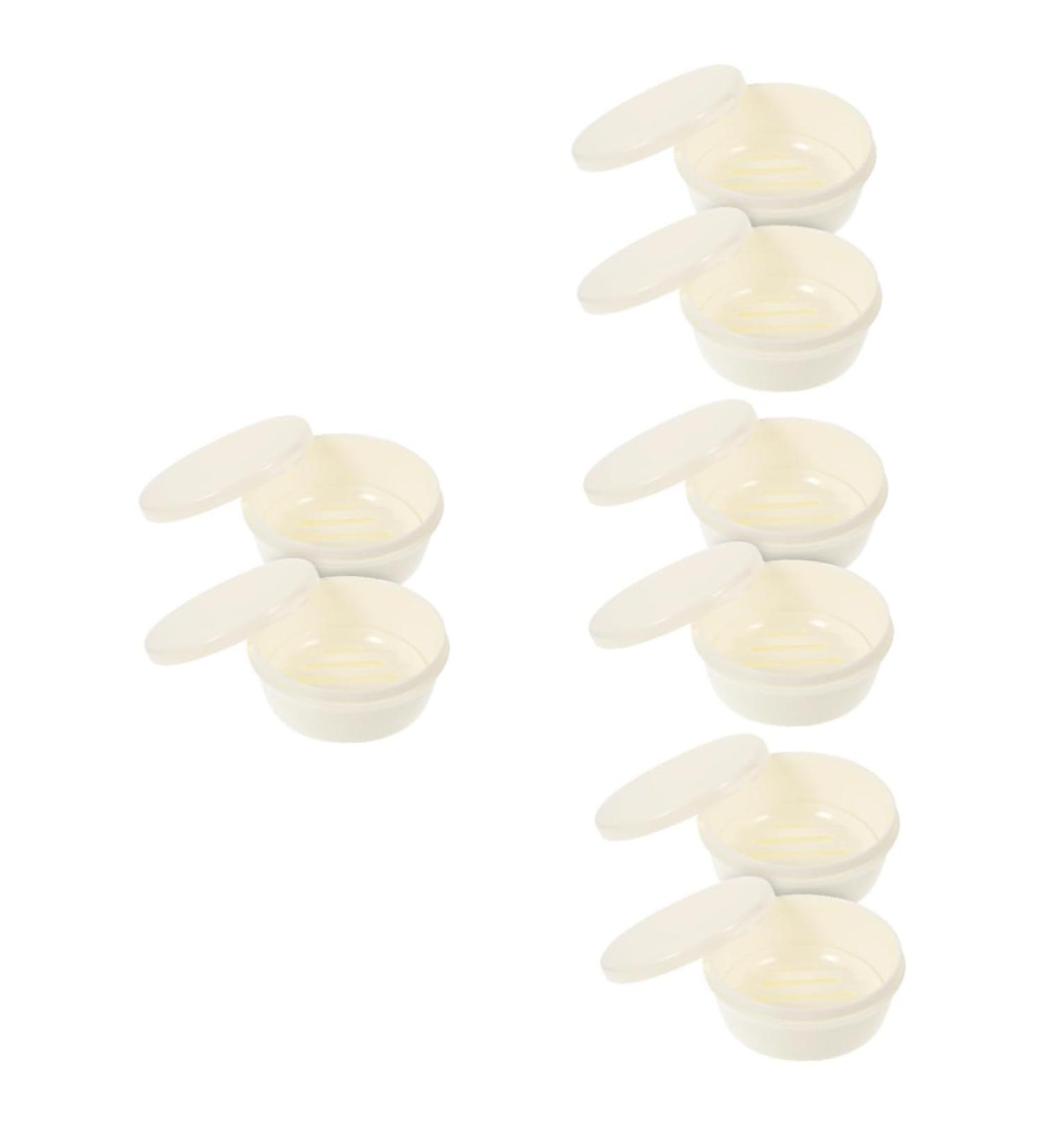 Ciieeo 8 Pcs Travel Soap Box Plastic Stand Soap Holder with Lid Drain Soap Rack Soap Bar Case Soap Bar Holder Round Container with Lid Shower Soap Holder or Take a Bath White Soap Dish - Buy Online on GoSupps.com