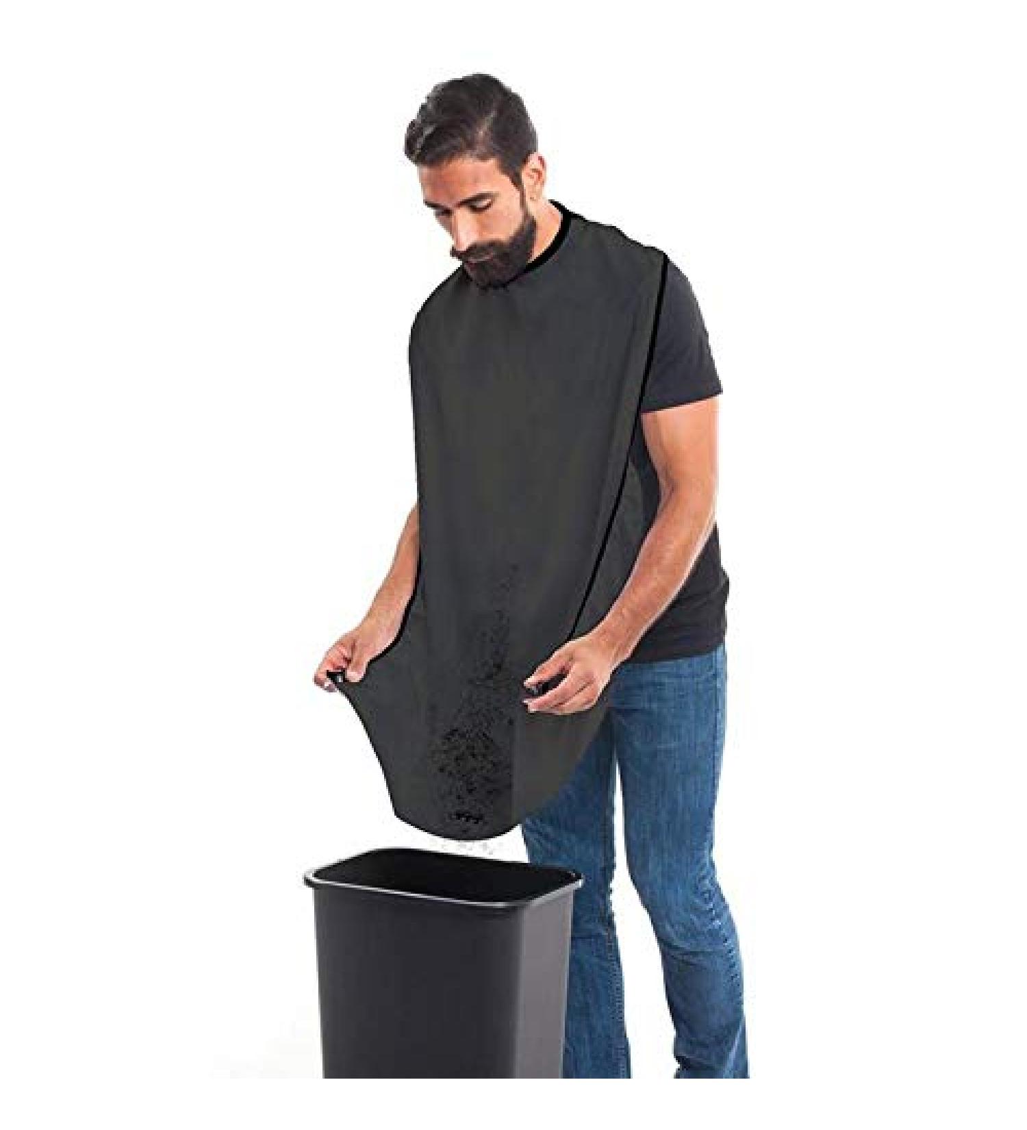 Veerve Beard Catcher Apron Bib Cape for Beard Shaving and Hair Grooming Trimming with Suction Cups | Black - Buy Online on GoSupps.com