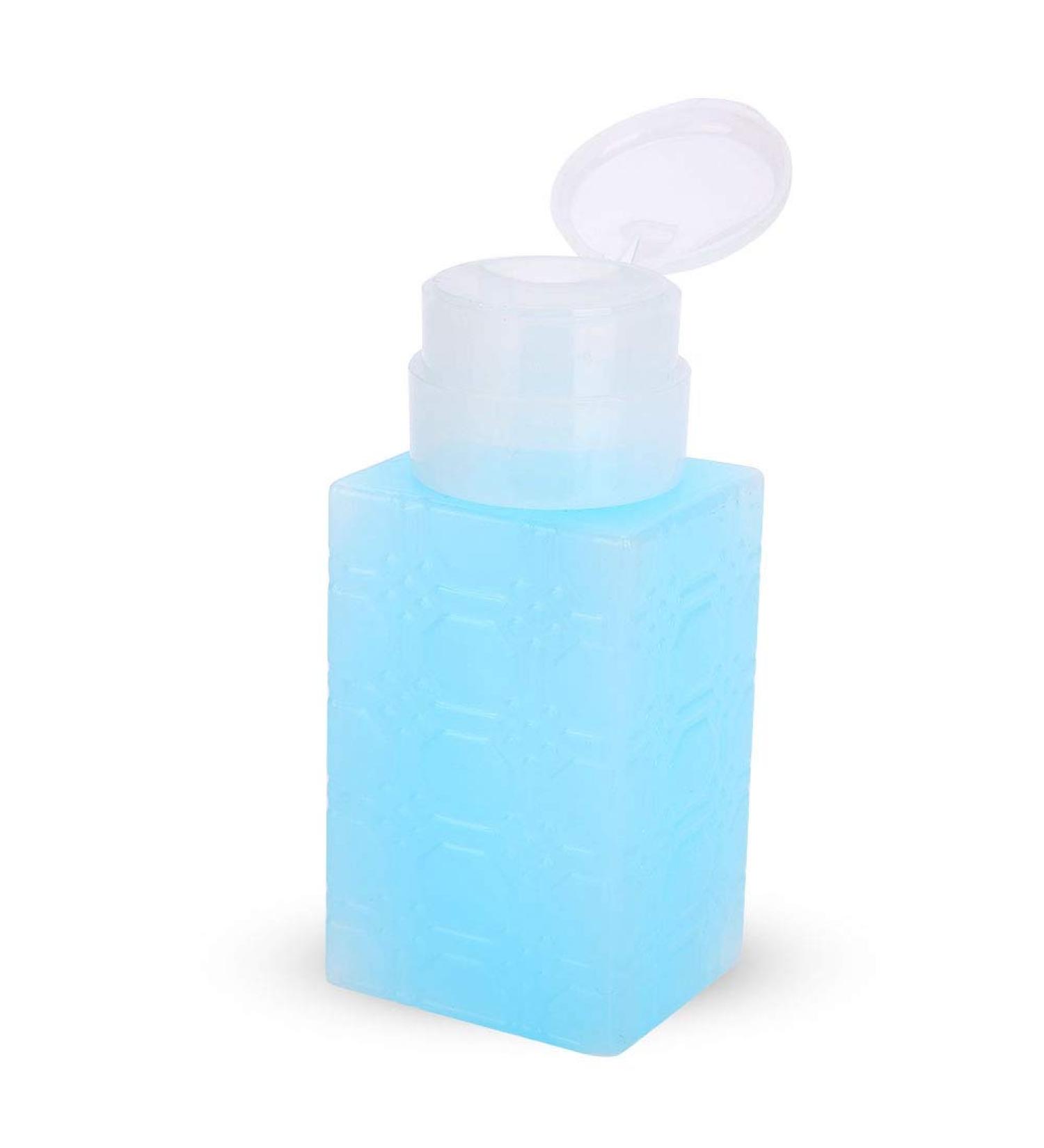 Portable Refillable Pump Dispenser Container for Nail Polish Makeup Remover Lotion (Square Blue) - Buy Online on GoSupps.com