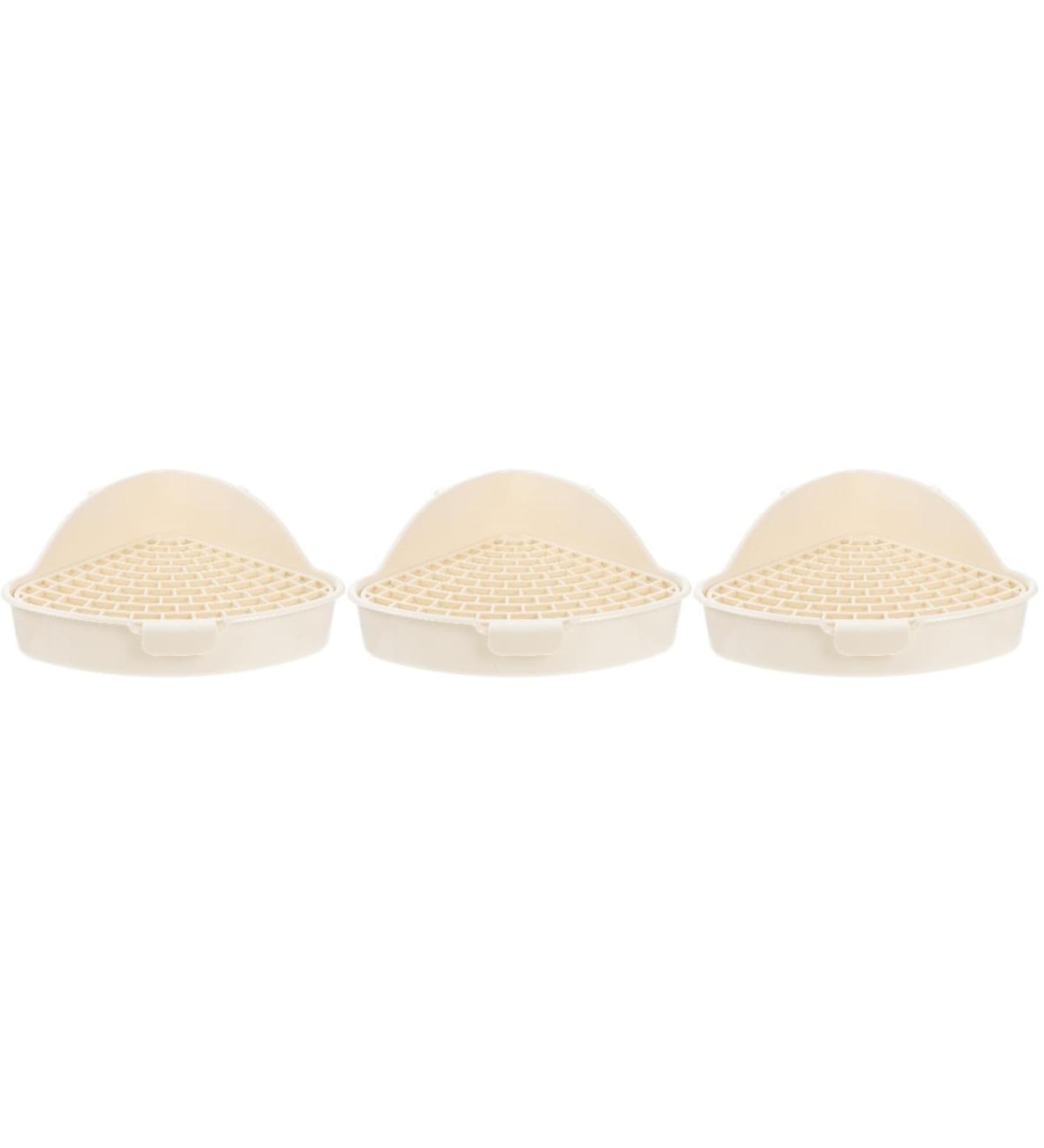 Yardwe 3pcs Box Rabbit Toilet Litter Guinea Pig Cage Tray Chinchilla Bedding Bigger Pet Bunny Pet White Pp 25X20X10CMx3pcs Whitex3pcs - Buy Online on GoSupps.com