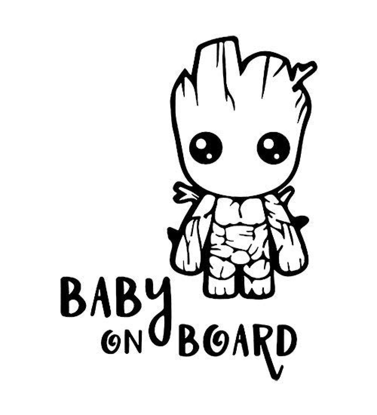Vinyl sticker Baby Groot on board Baby Groot on Board various sizes