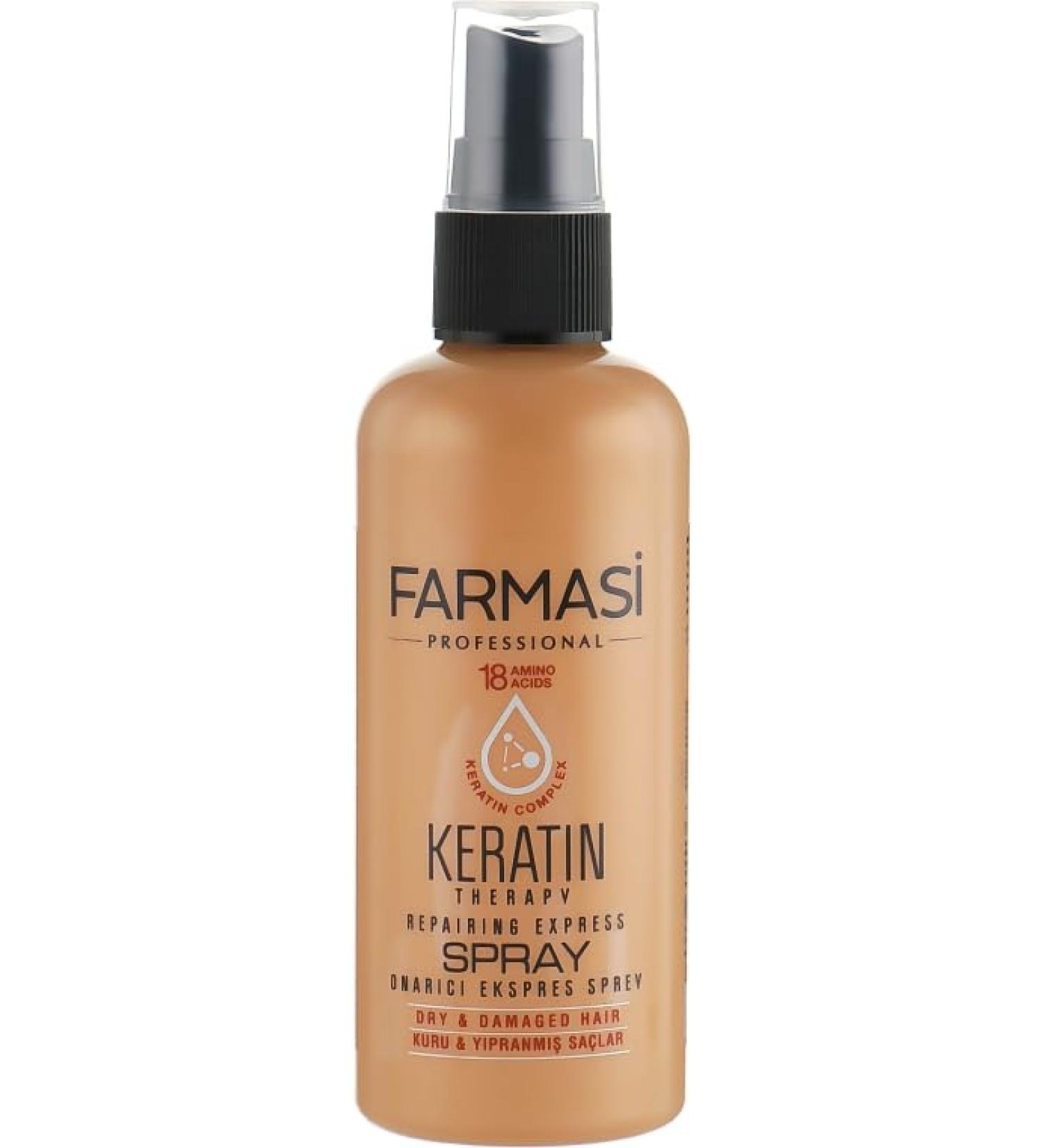 FARMASi Keratin Therapy Repairing Express Spray 115ml/3.9flOz - Instant Repair and Protection - Strengthens and Smooths Hair Frizz and Breakage - Buy Online on GoSupps.com