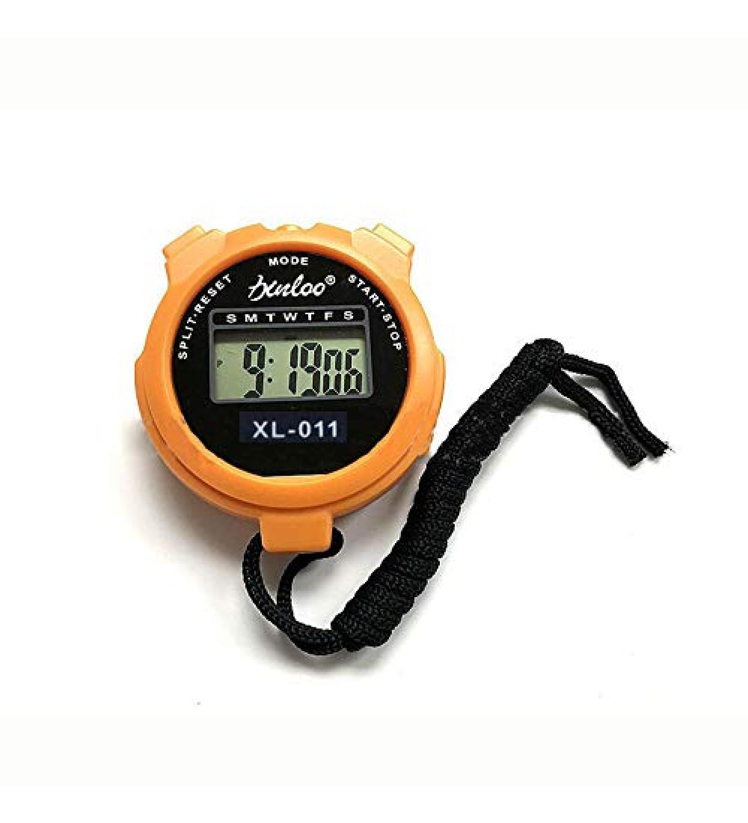 LCD Digital Stopwatch Timer with Alarm, Compass & Chronograph - Orange | Fitness Coach Refrees - Buy Online on GoSupps.com