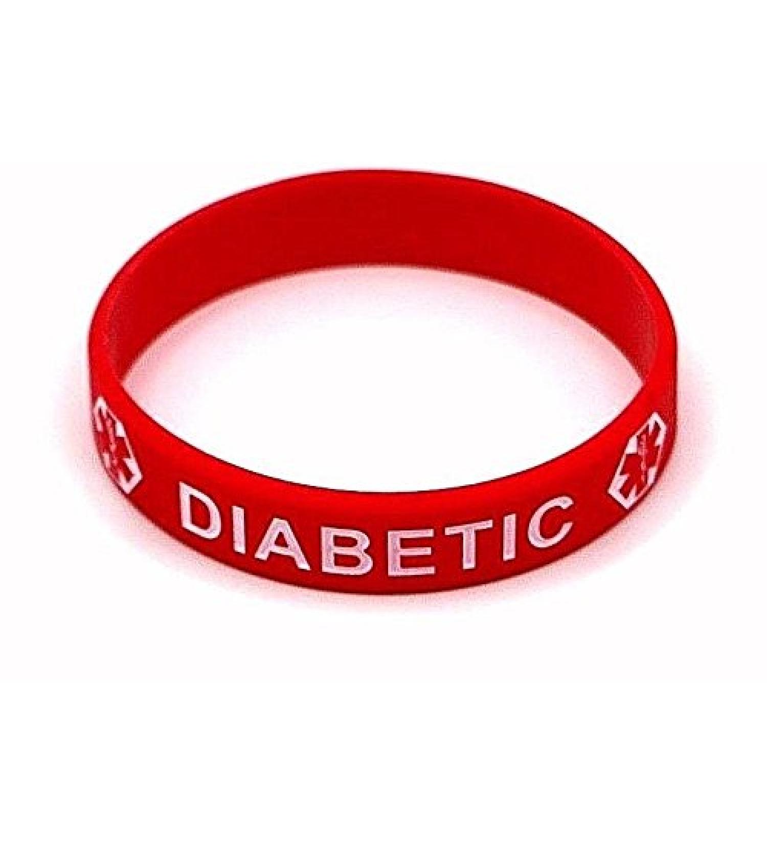 Diabetic Medical Alert Bracelet - Emergency Wristband for Diabetes (DB-121) - International Shipping Available - Buy Online on GoSupps.com