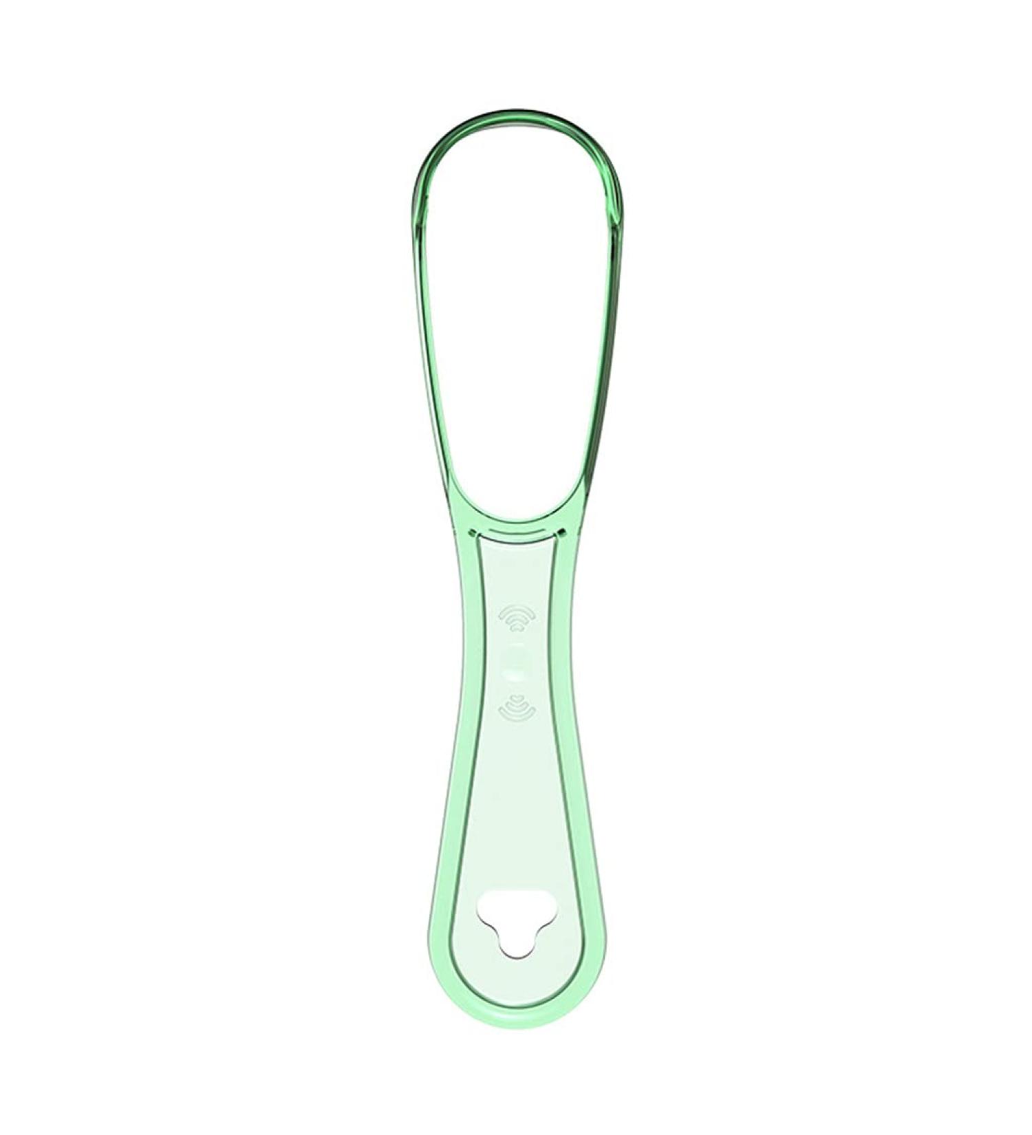 Buy Reusable Double-Sided Tongue Scraper for Adults - Plastic Hygiene Cleaning Brush with Non-Slip Handle | Fresh Breath Tool - Light Green - Buy Online on GoSupps.com