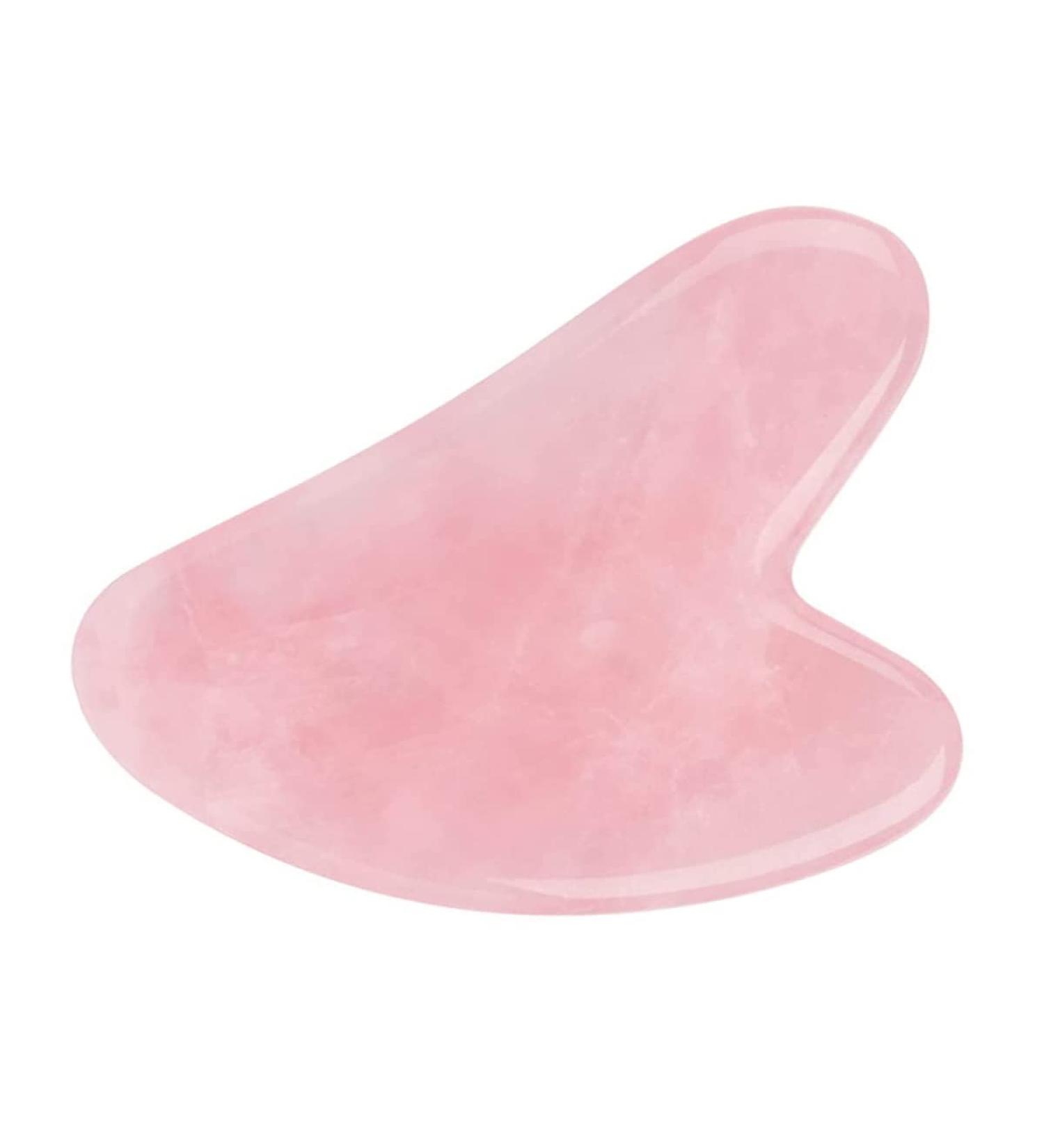 Medimama Rose Quartz Gua Sha Massage Tool for Facial Beauty - Wrinkles, Skin Tightening, Eye Puffiness Treatment, Anti-Aging & Body Relaxation - Pink - Buy Online on GoSupps.com